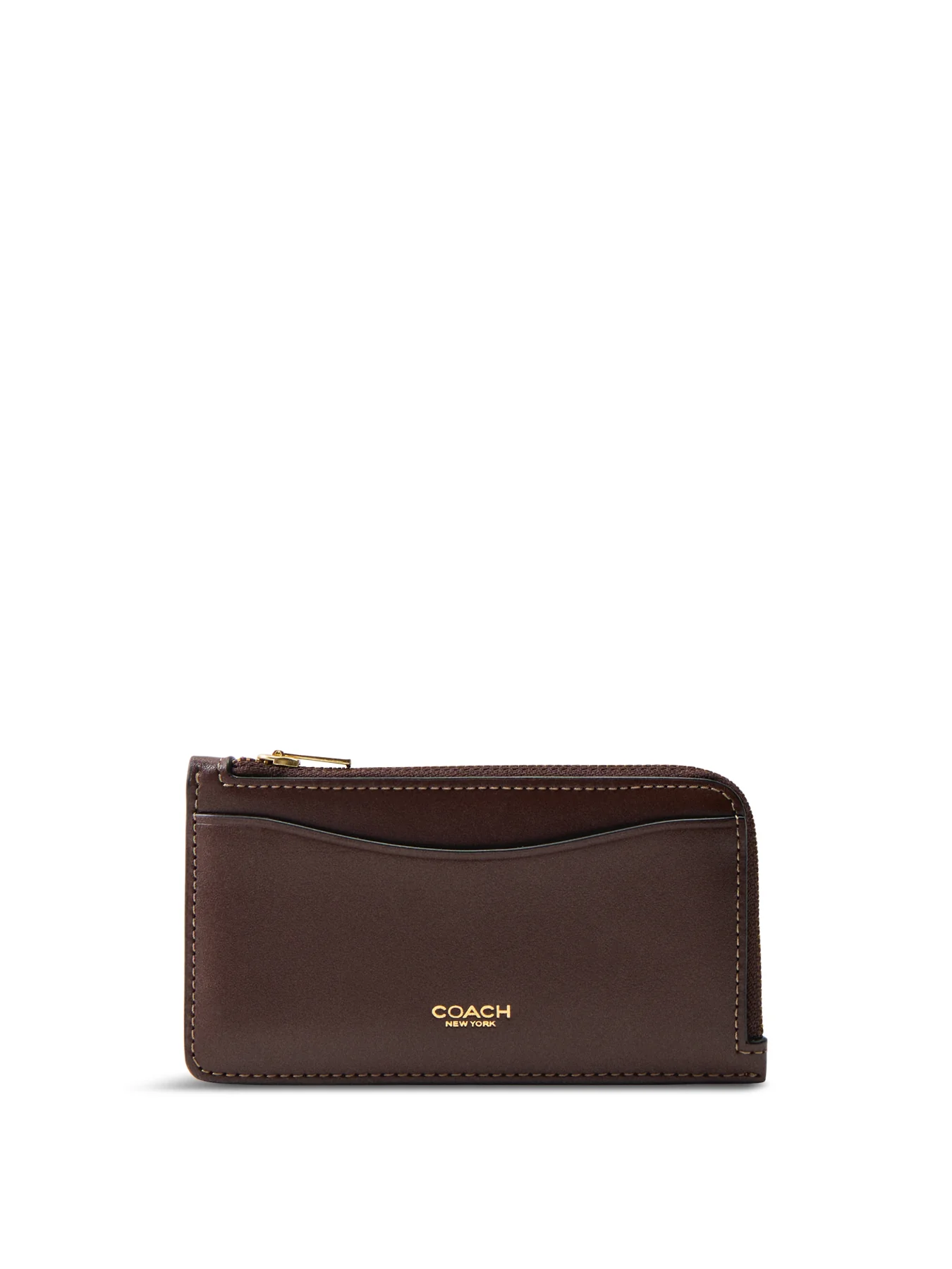 Refined Calf Leather New York Zip Card Case