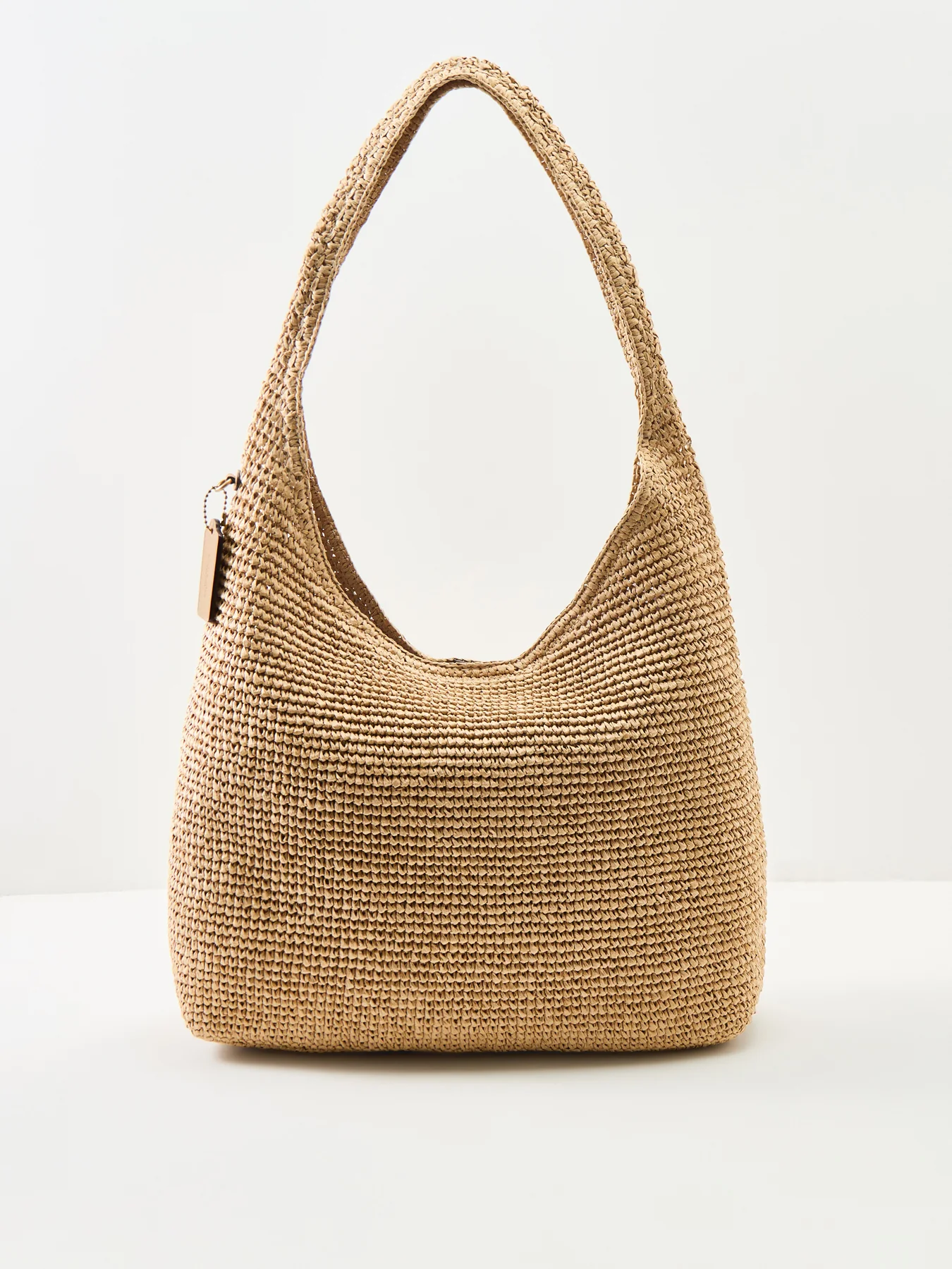 Brooklyn Straw Shoulder Bag Tan - Image 3