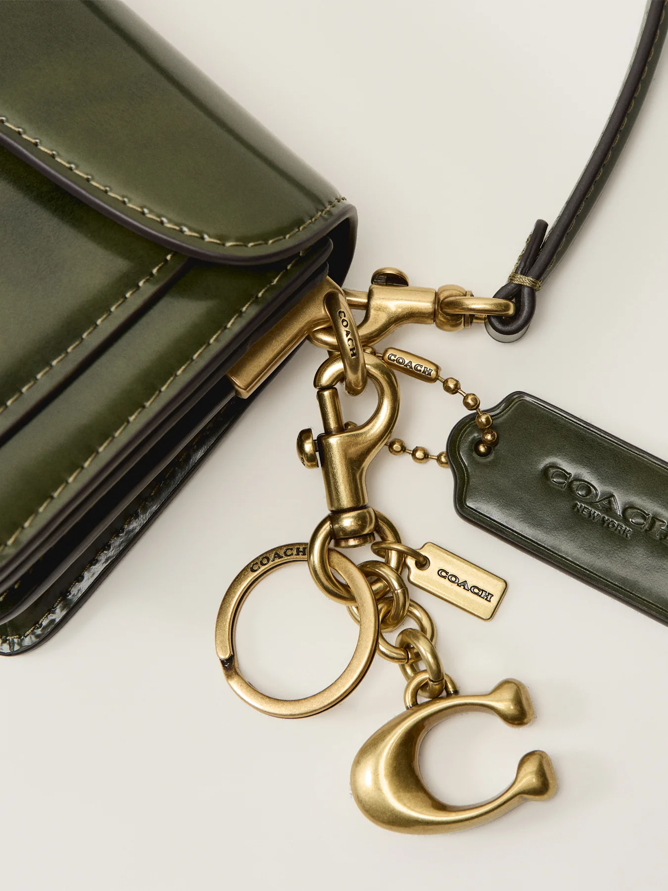 Solid C Bag Charm Brass - Image 3