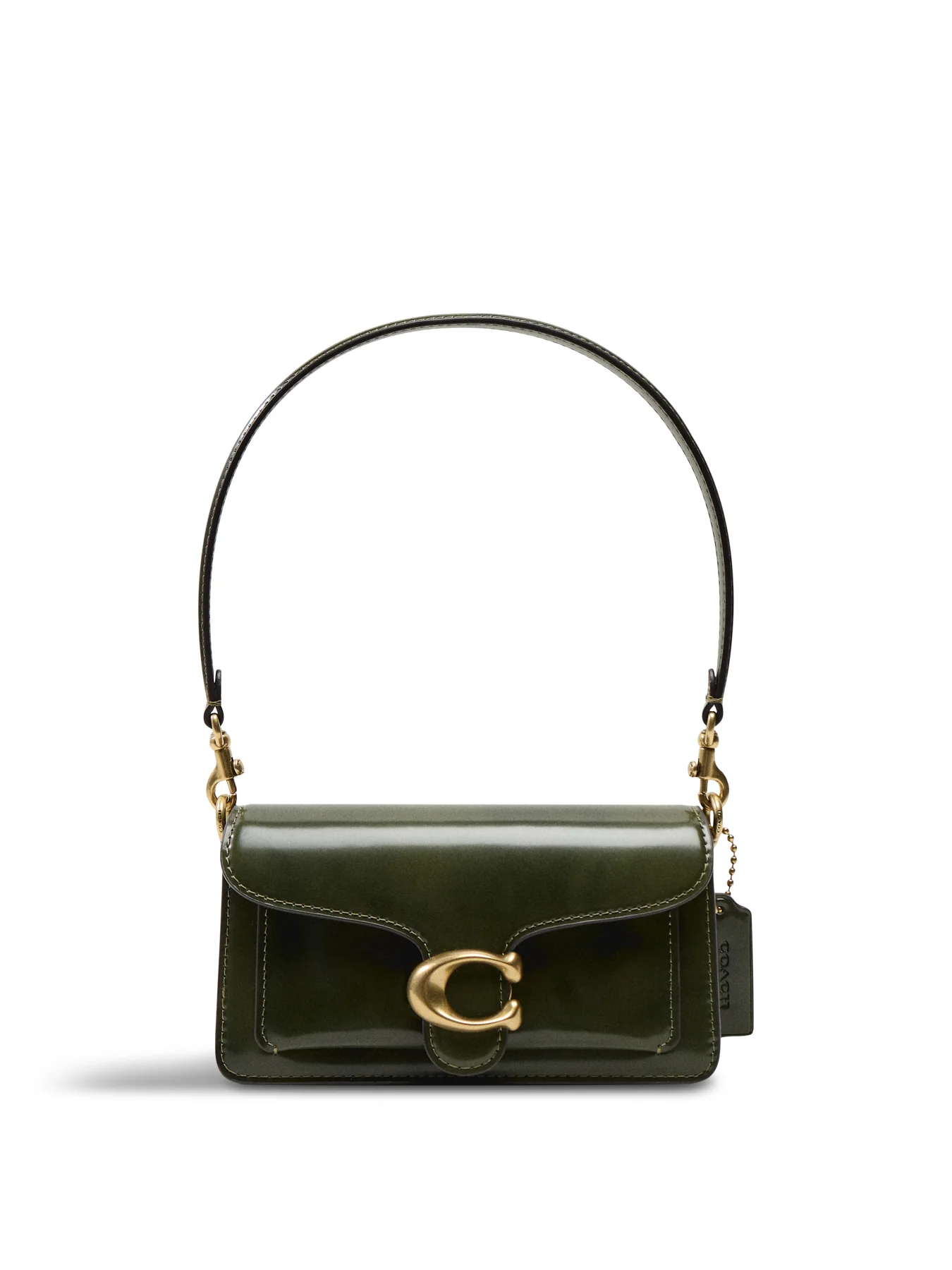 Spazzolato Leather Tabby Shoulder Bag 20 Olive