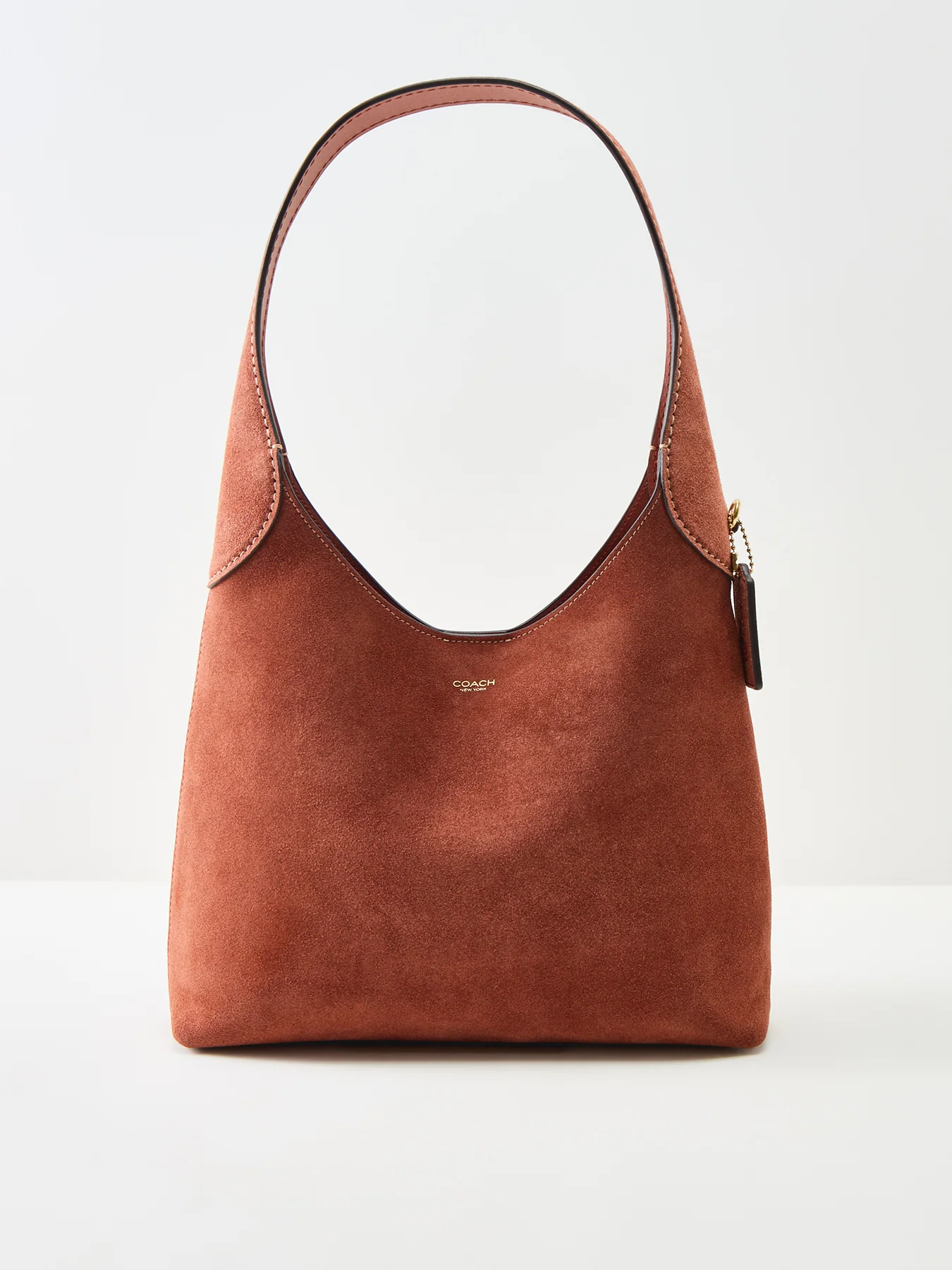 Suede Brooklyn Shoulder Bag 28 Tan - Image 6