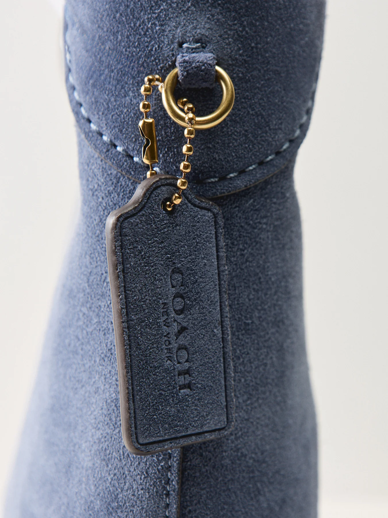 Suede Brooklyn Shoulder Bag 28 Blue - Image 5