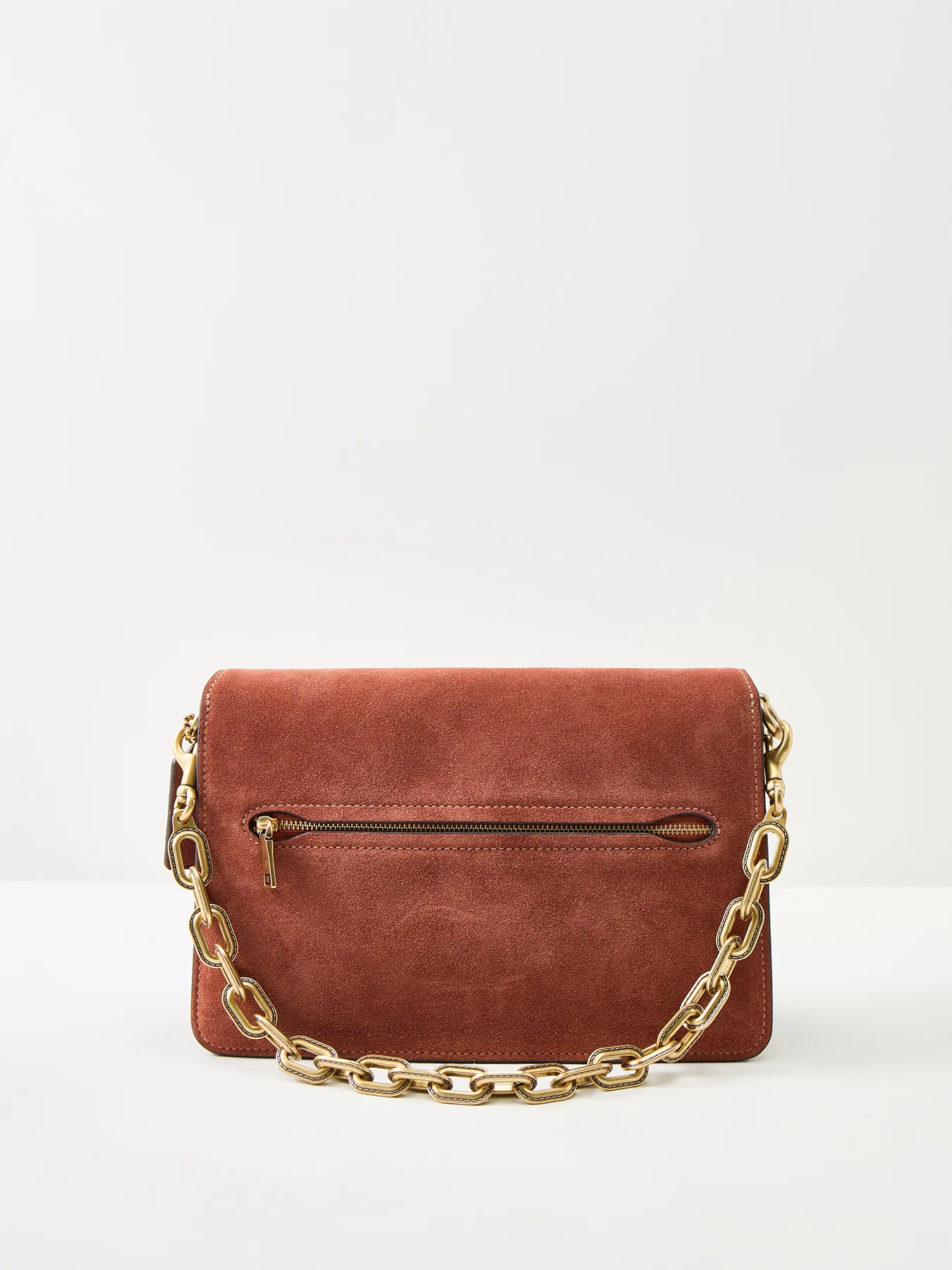 Suede Chain Tabby Shoulder Bag Tan - Image 3