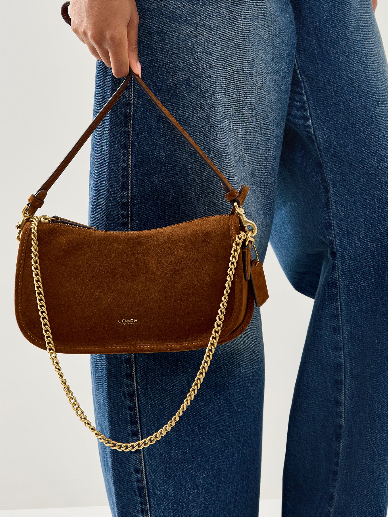 Waverly Suede Shoulder Bag Brown - Image 2