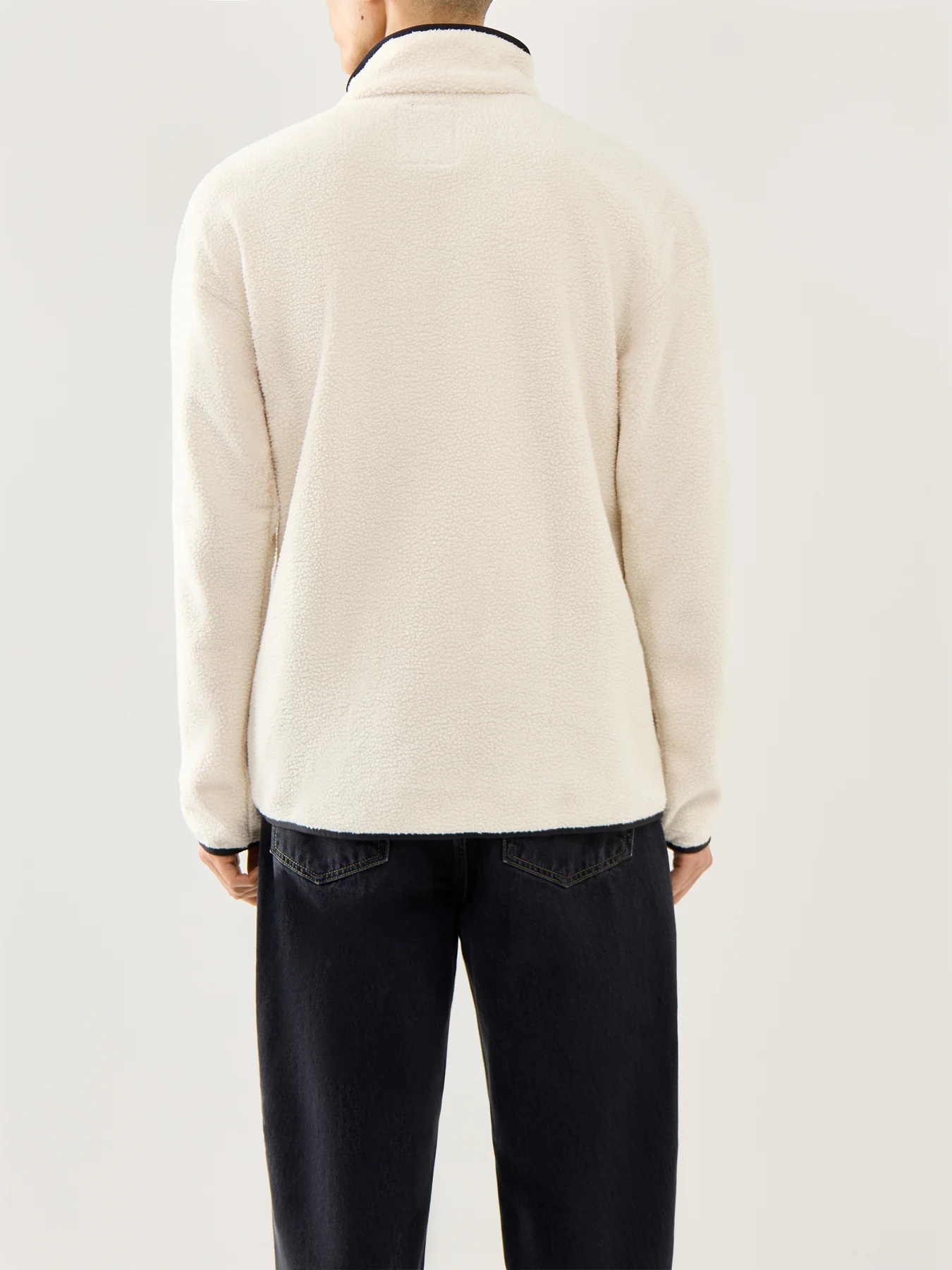 Helvetia Half Snap Sweatshirt Chalk - Image 5