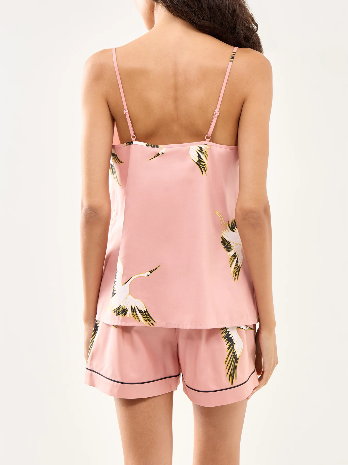 Crane Bird Cotton Shorts Pink - Image 3