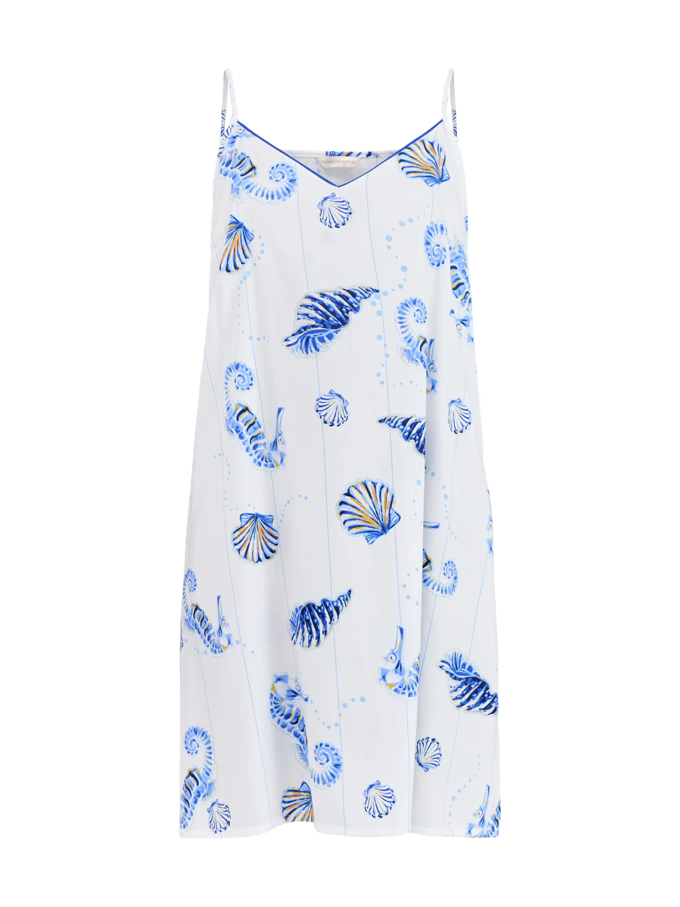 Sea Horse Stripe Short Nightdress Blue