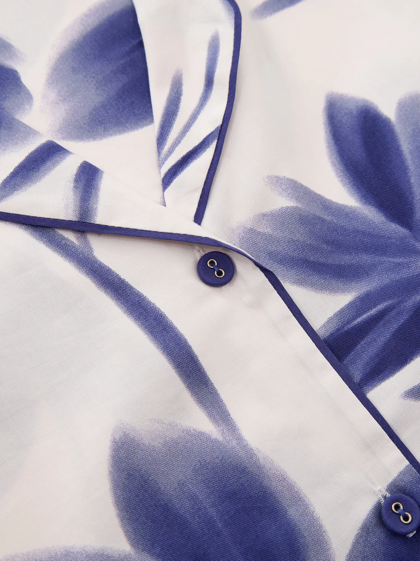 Navy Floral Print Pyjama Top - Image 4