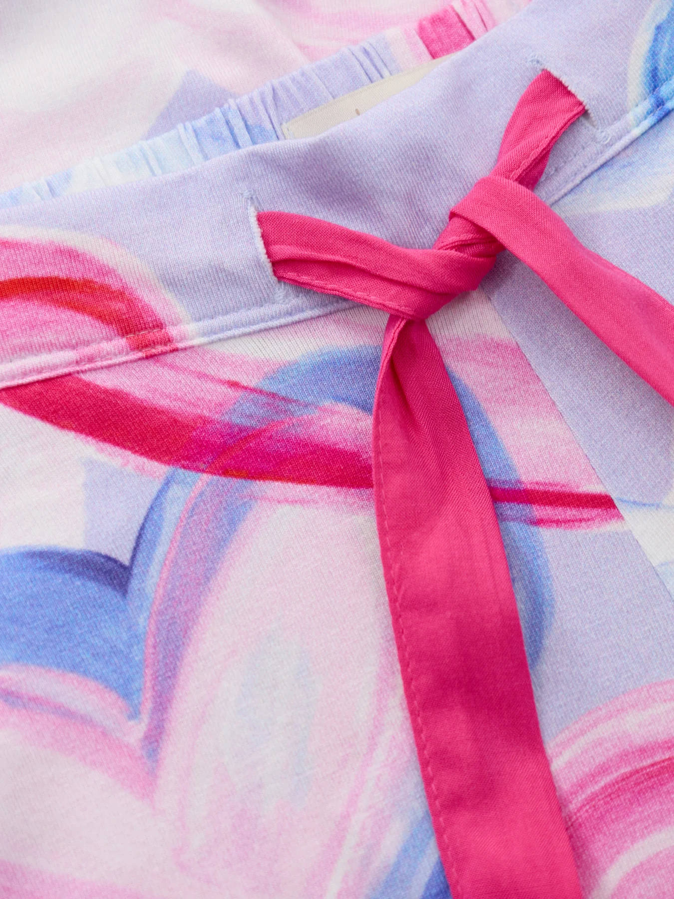 Pink Heart Printed Jersey Wide Leg Pyjama Bottoms - Image 4