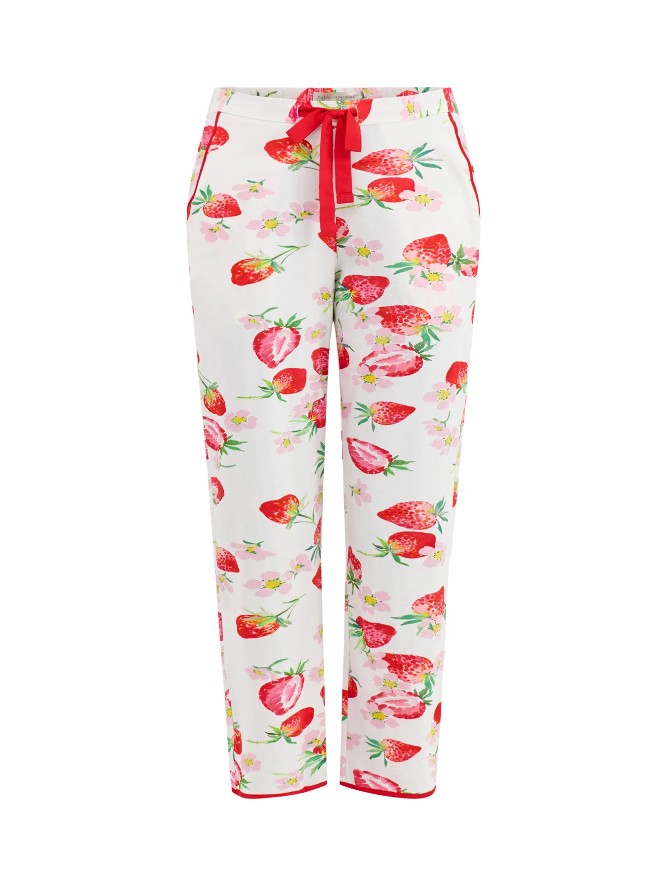 Strawberry Print Cropped Pyjama Bottoms Red