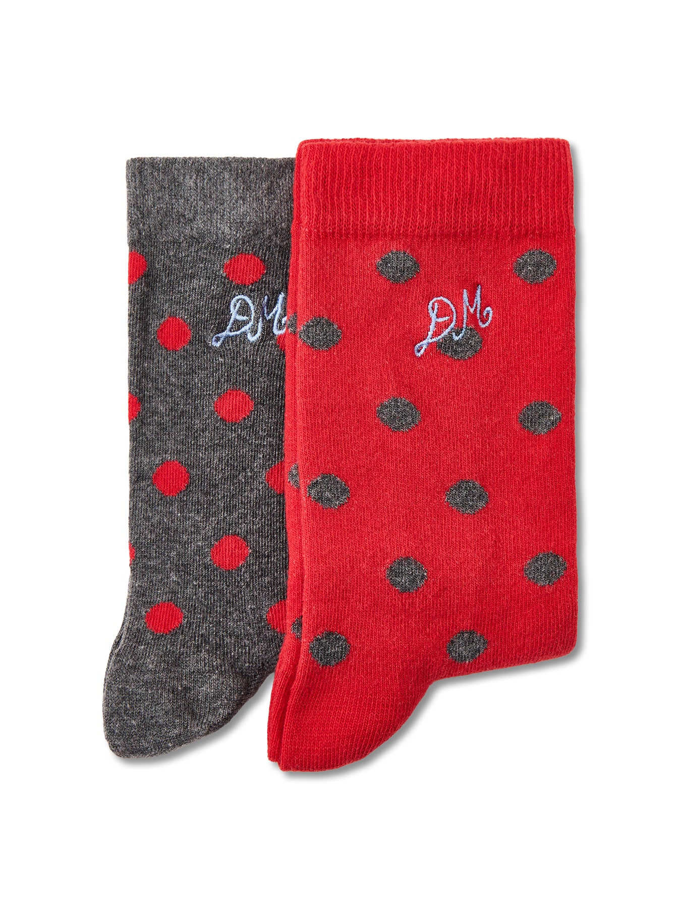 Spot Print Twin Pack Socks Red - Image 2