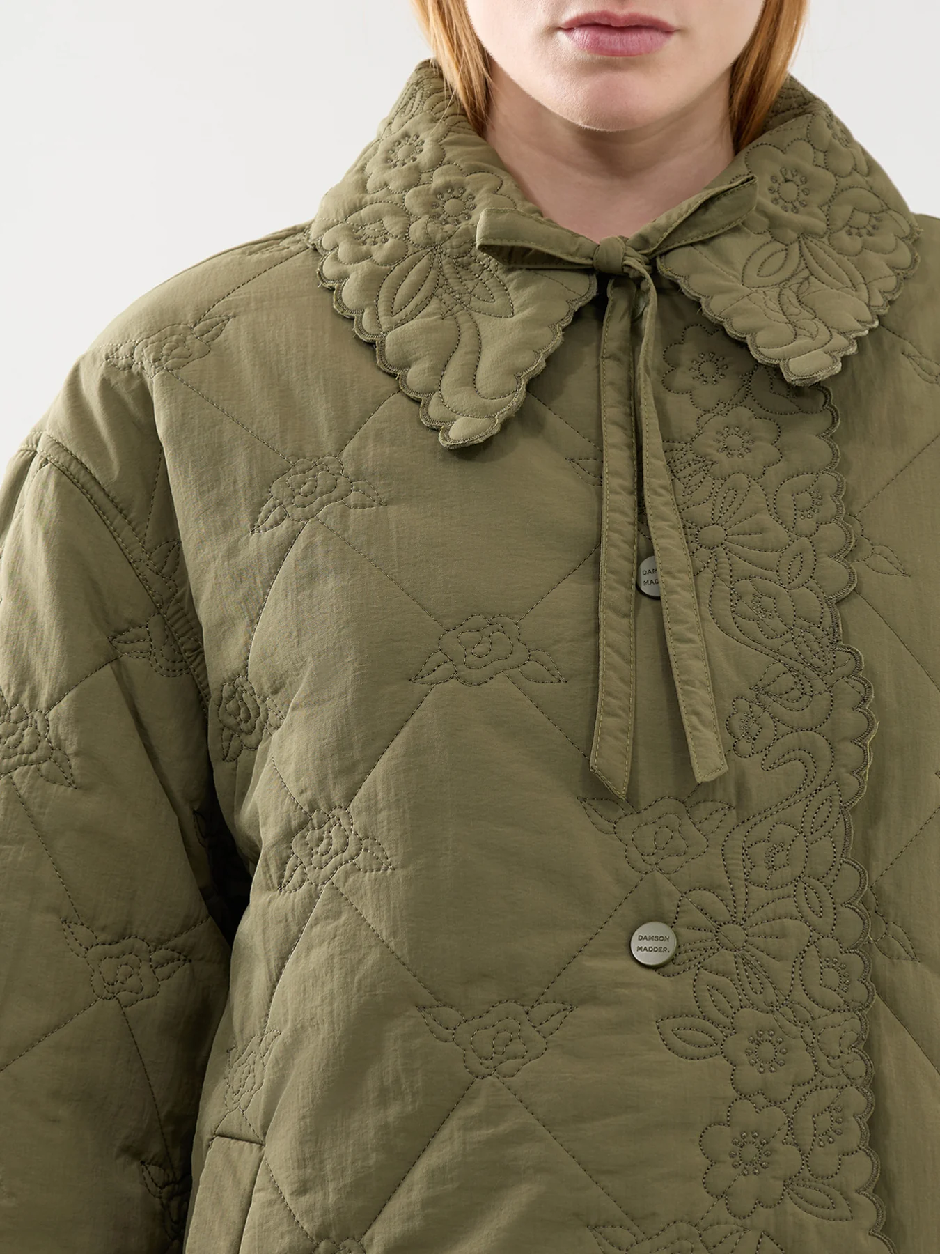 Avery Quilted Coat Green - Image 3