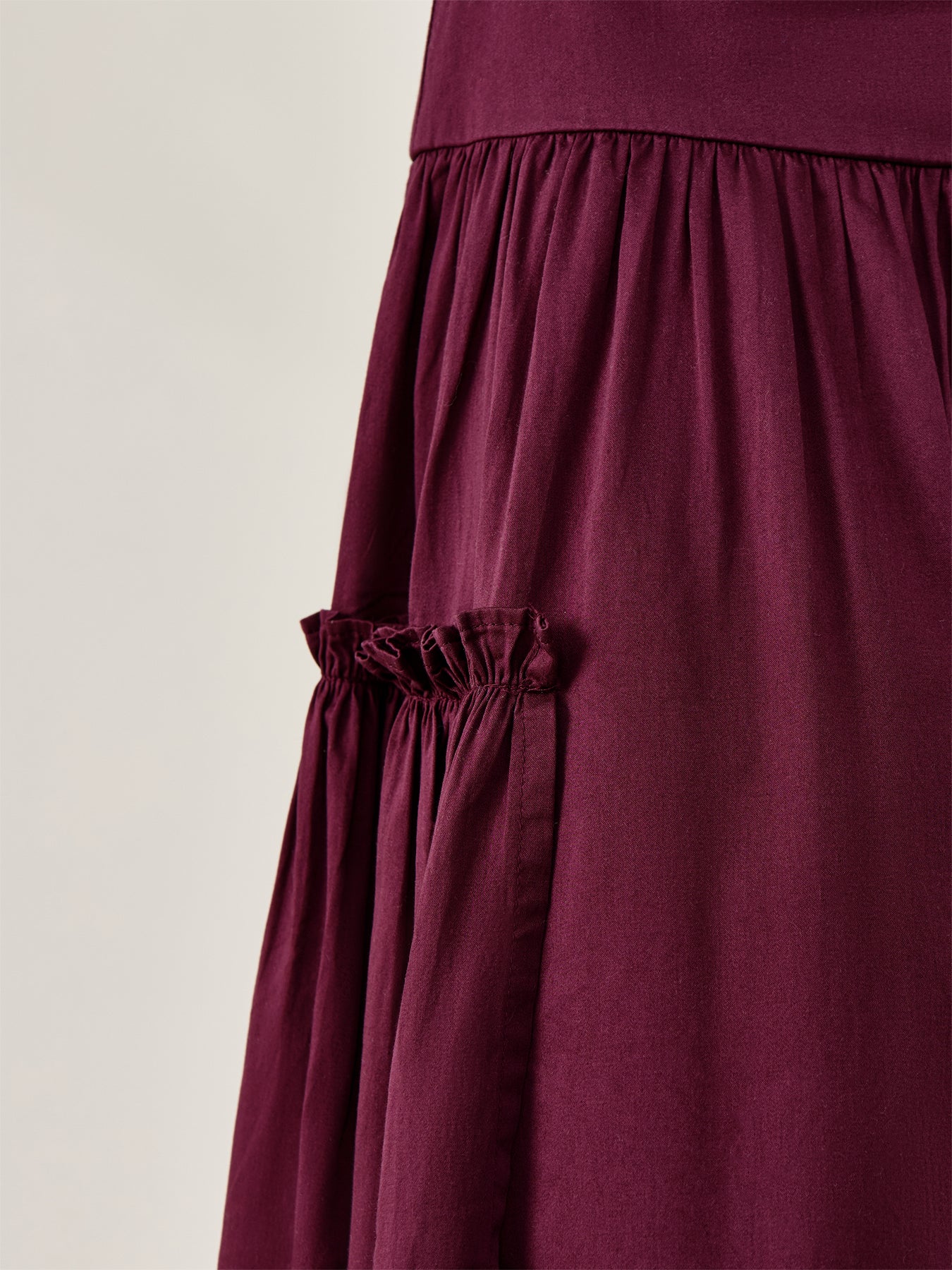 Berta Flared Midi Skirt Burgundy - Image 3