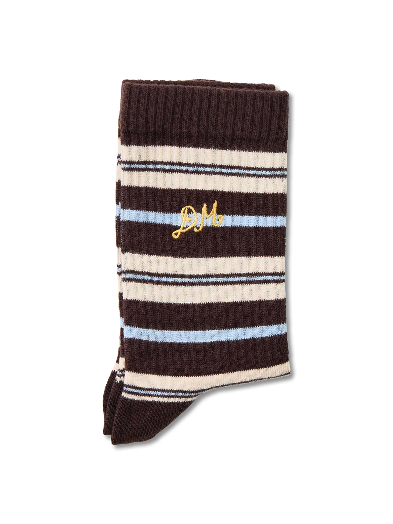 Calf Length Socks Brown Stripe
