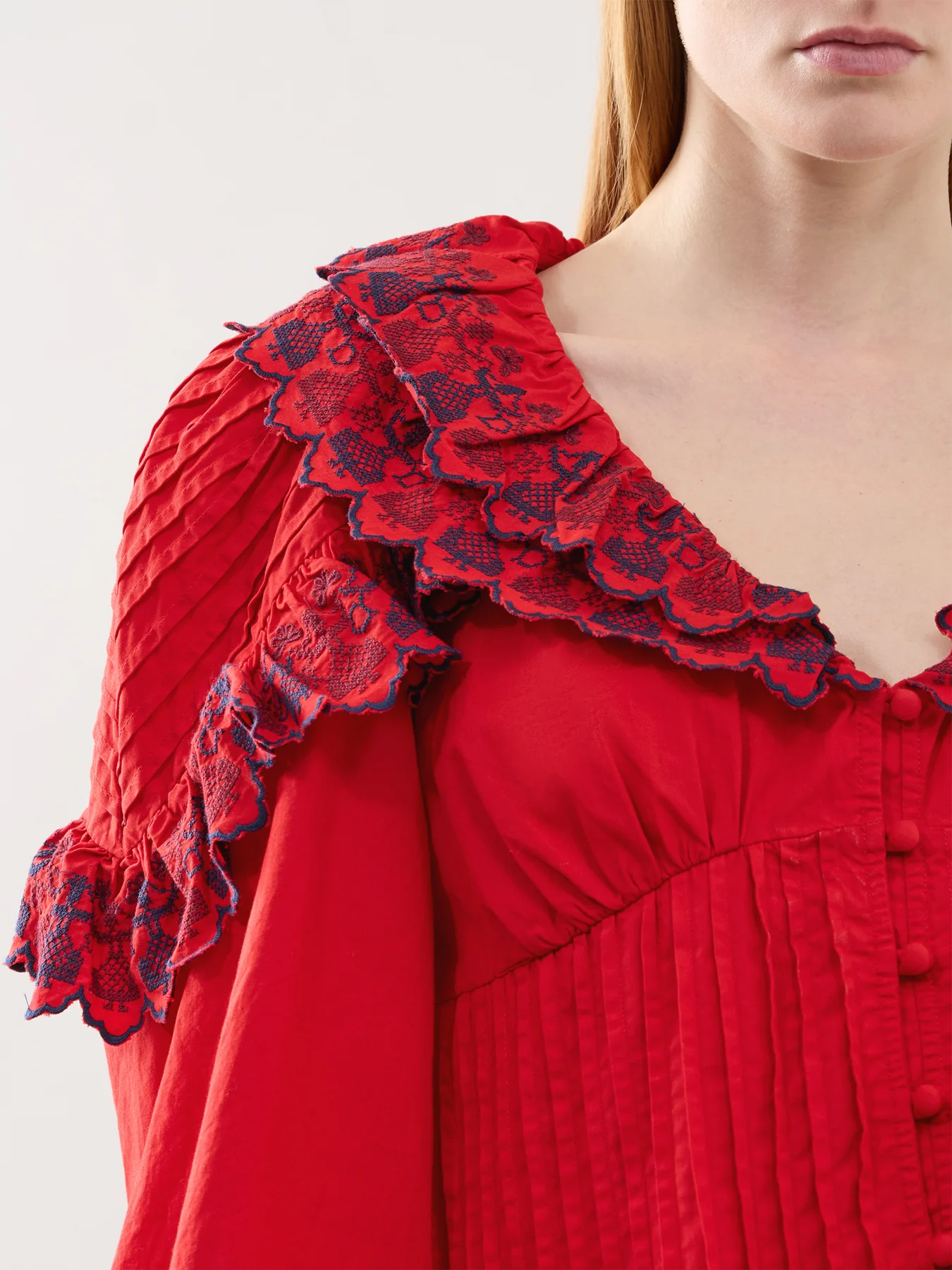 Caroline Long Sleeve Blouse Red - Image 3