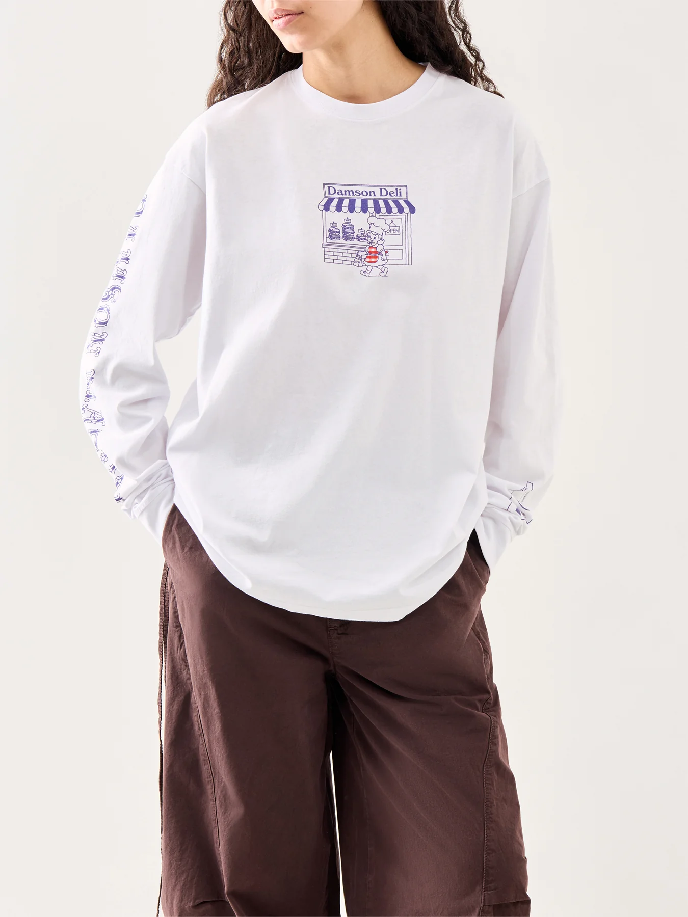 Deli Long Sleeve T-Shirt White - Image 4