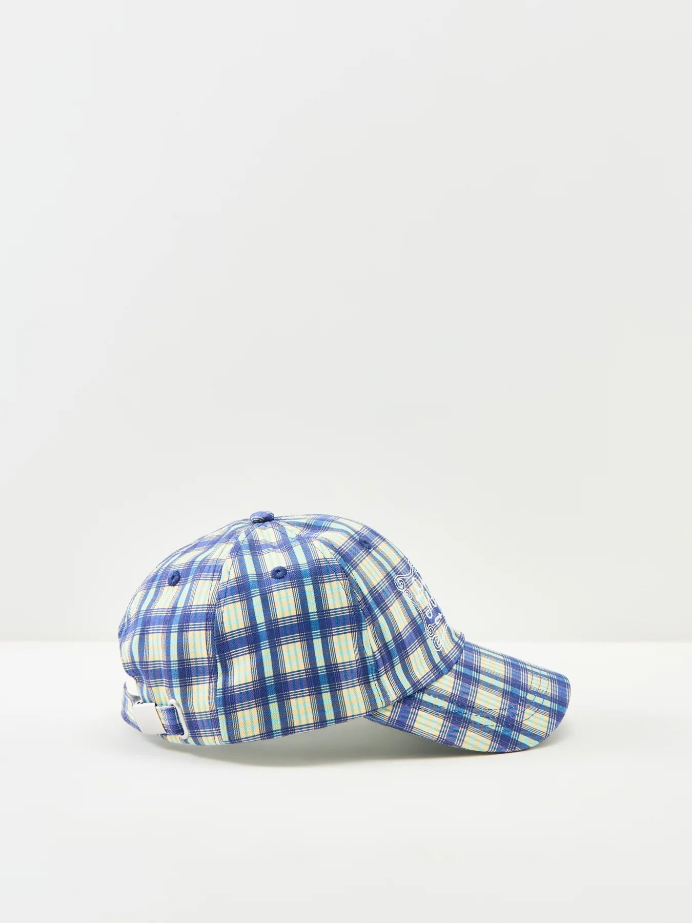 Cotton Check Cap Blue - Image 2