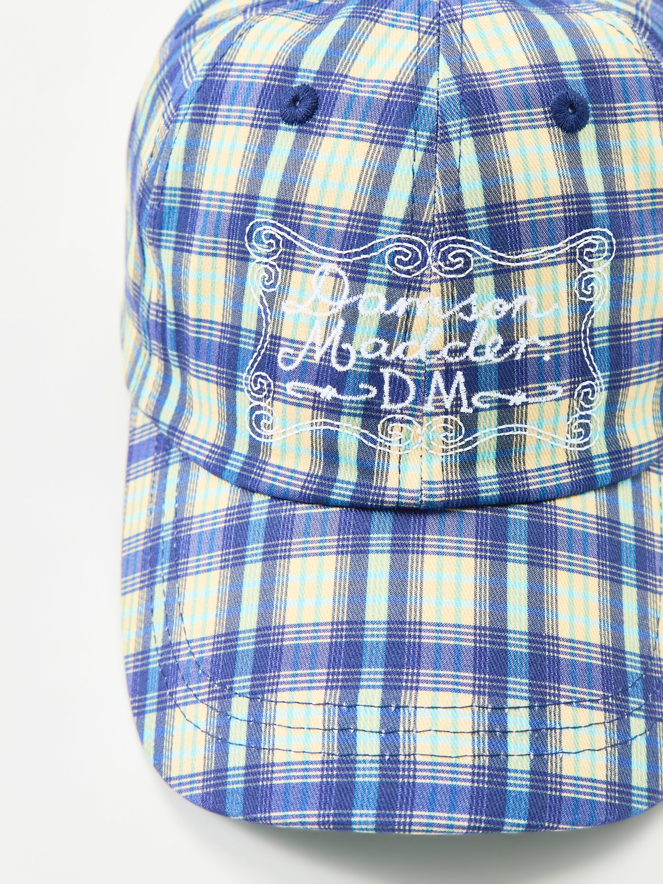 Cotton Check Cap Blue - Image 3