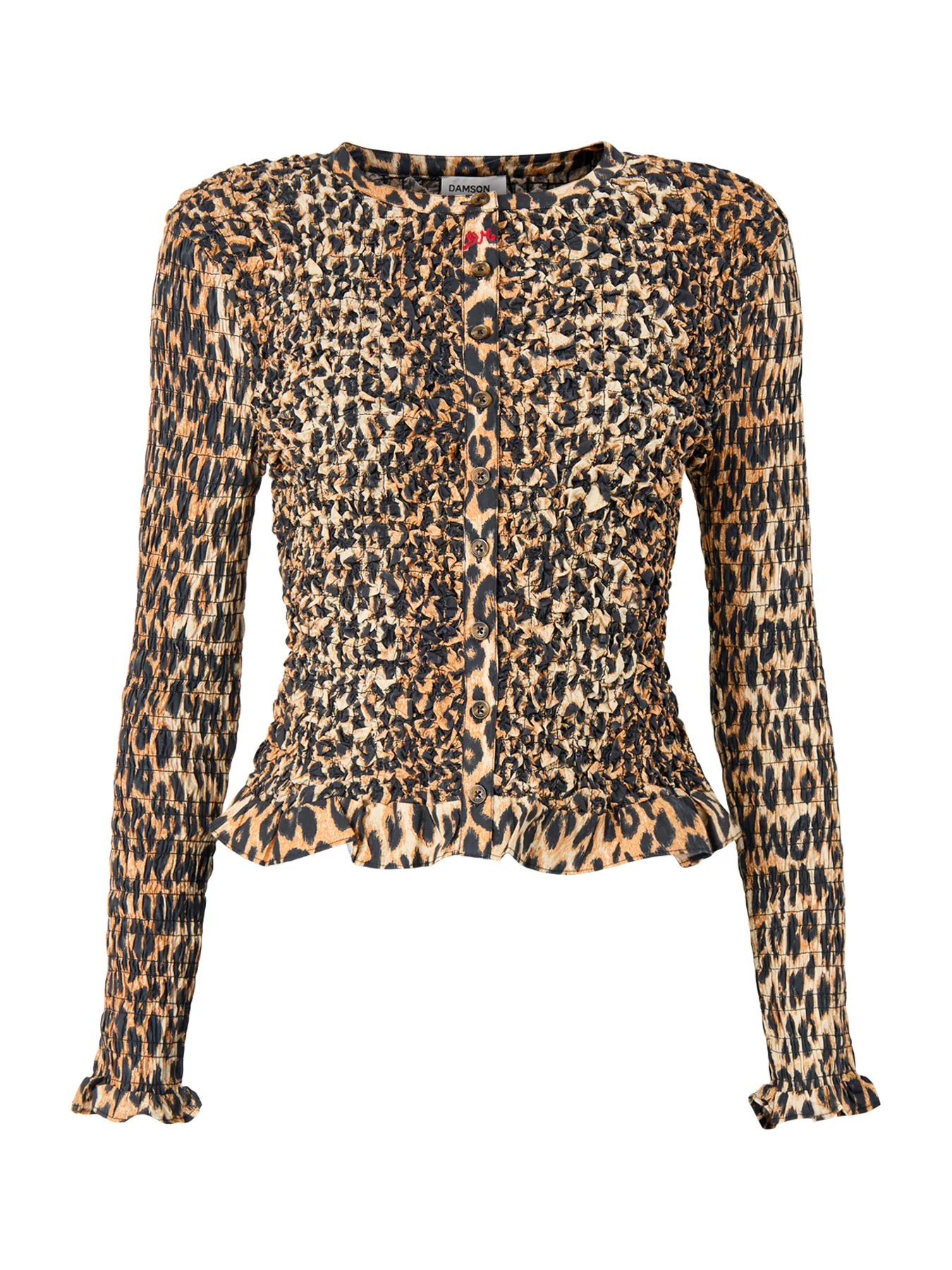 Elliana Smocked Cardigan Leopard