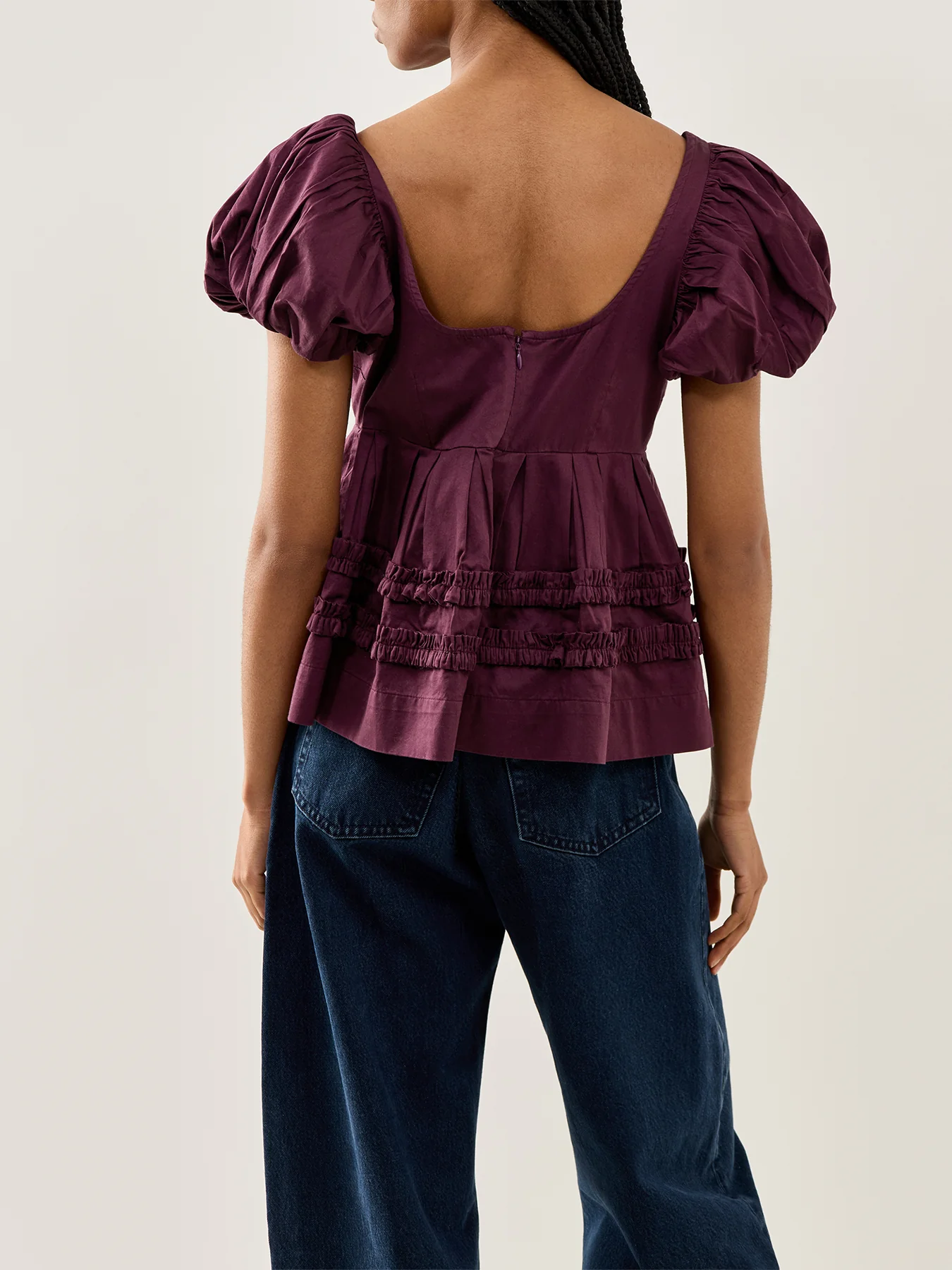 Joy Ruffle Detail Blouse Burgundy - Image 5