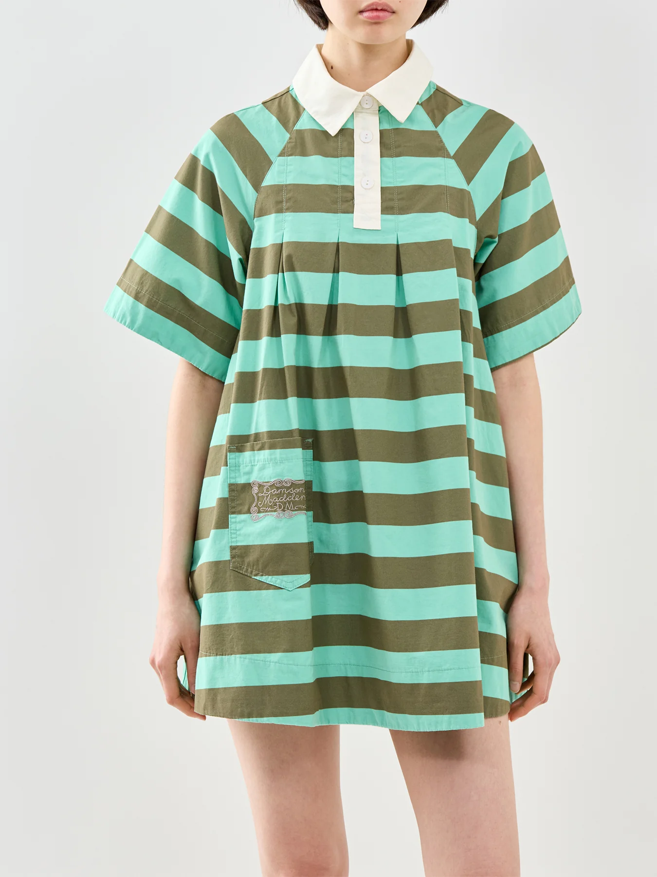 Maggie Mini Polo Dress Green - Image 4