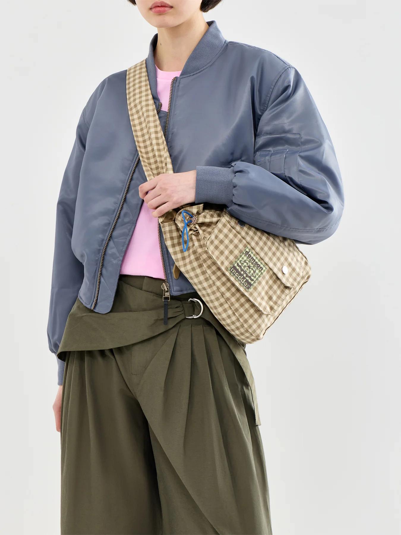 Matilda Gingham Crossbody Bag Brown - Image 2
