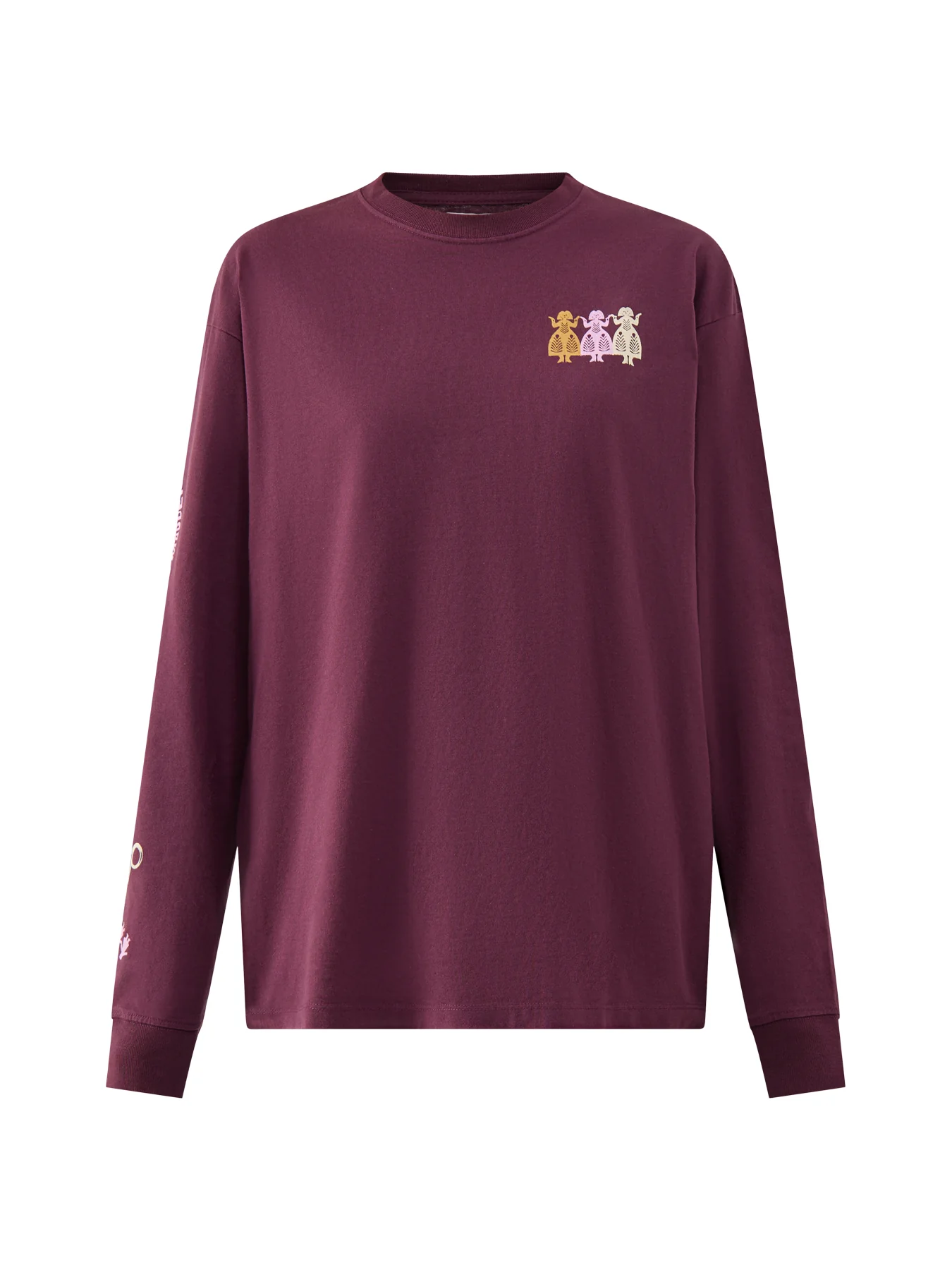 Paper Cut Gals Long Sleeve Tee Burgundy