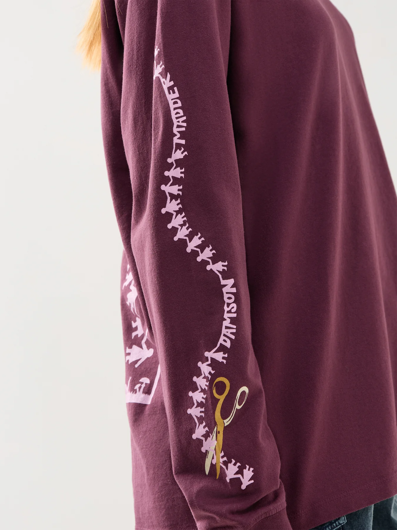 Paper Cut Gals Long Sleeve Tee Burgundy - Image 3