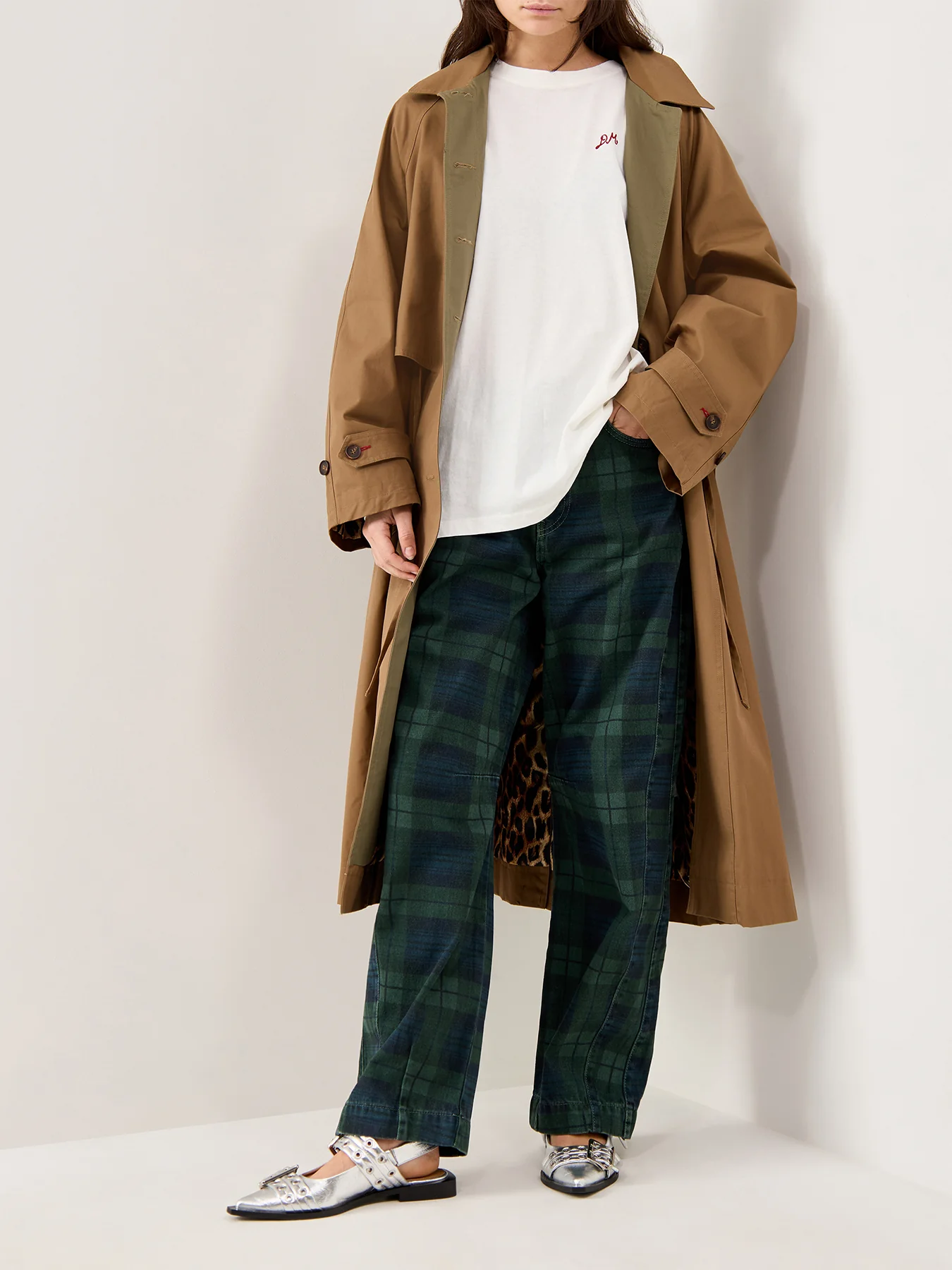 Neve Overdyed Check Jeans Navy - Image 2