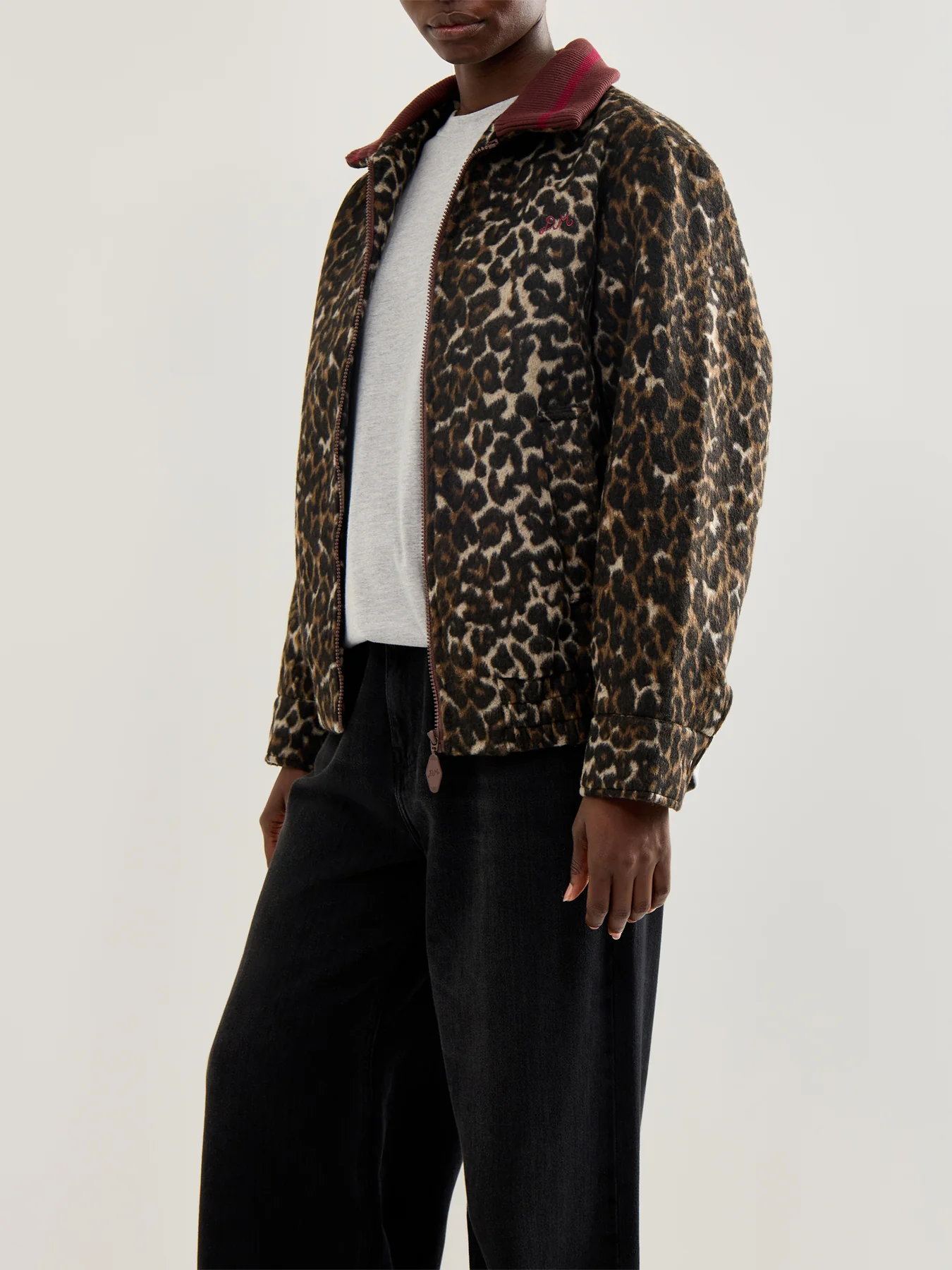 Pixie Wool Bomber Jacket Leopard Print - Image 4