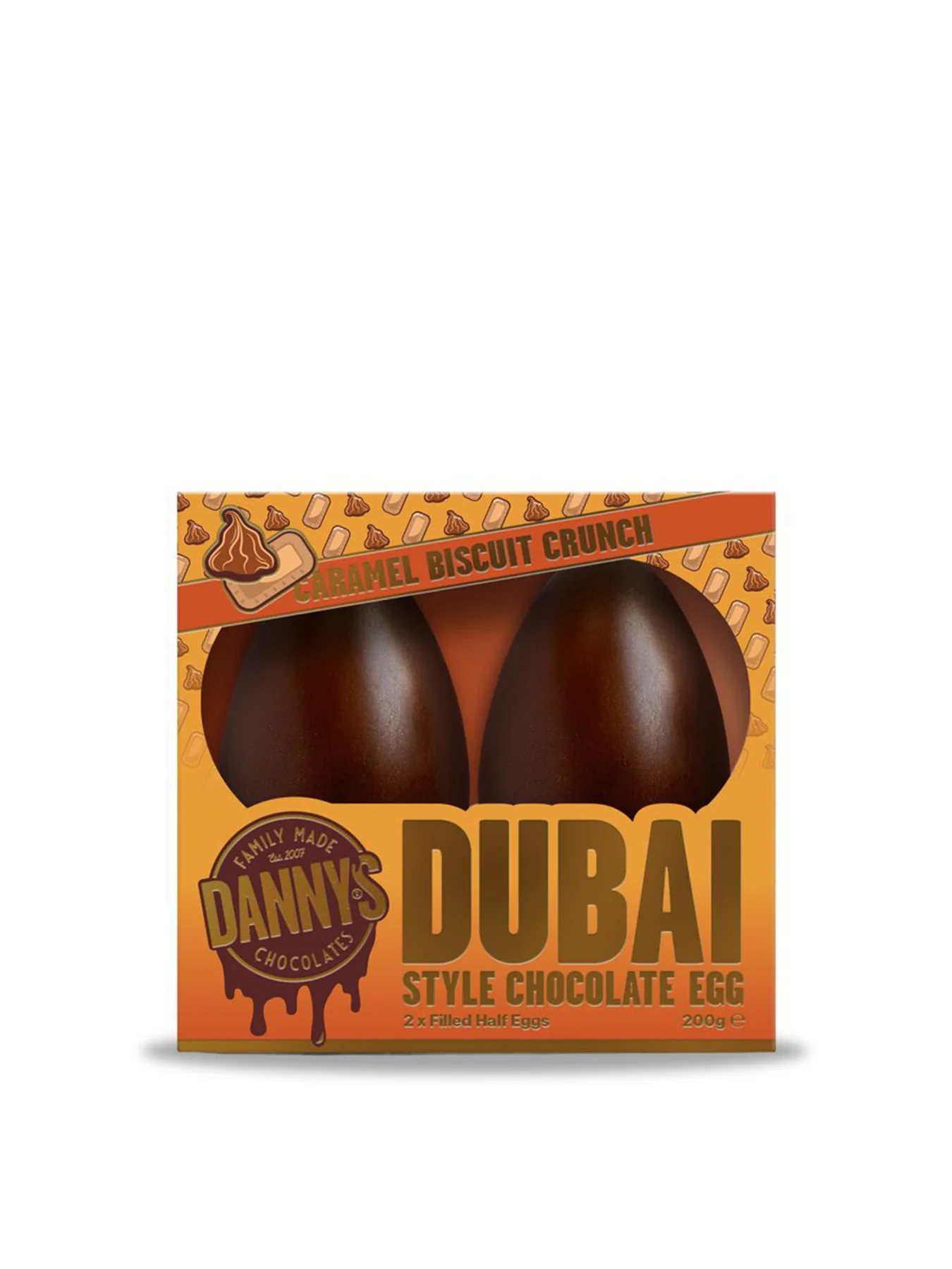 Dubai Style Caramel Biscuit Crunch Filled Large Half Egg