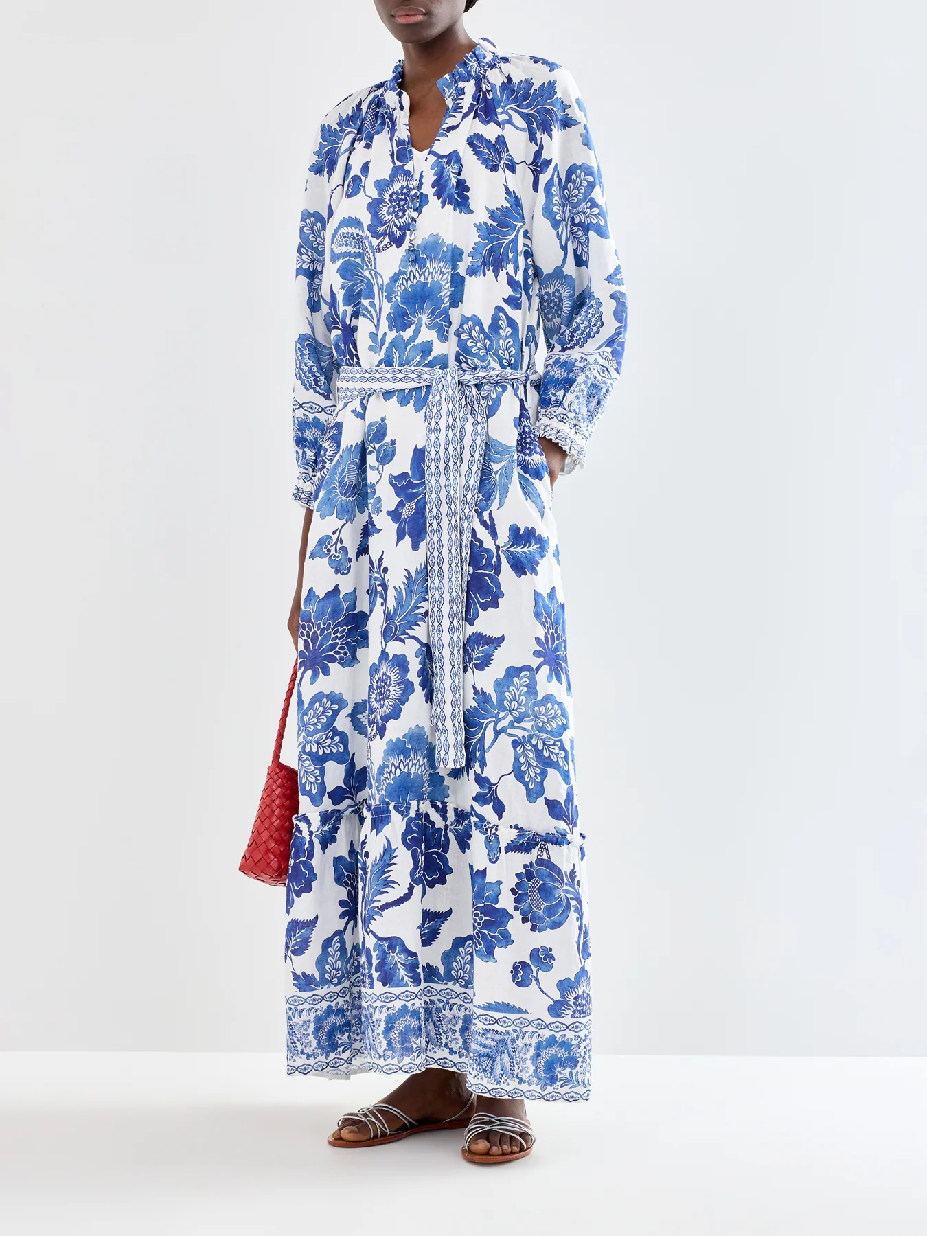 Idania Linen Shirt Dress Blue - Image 2