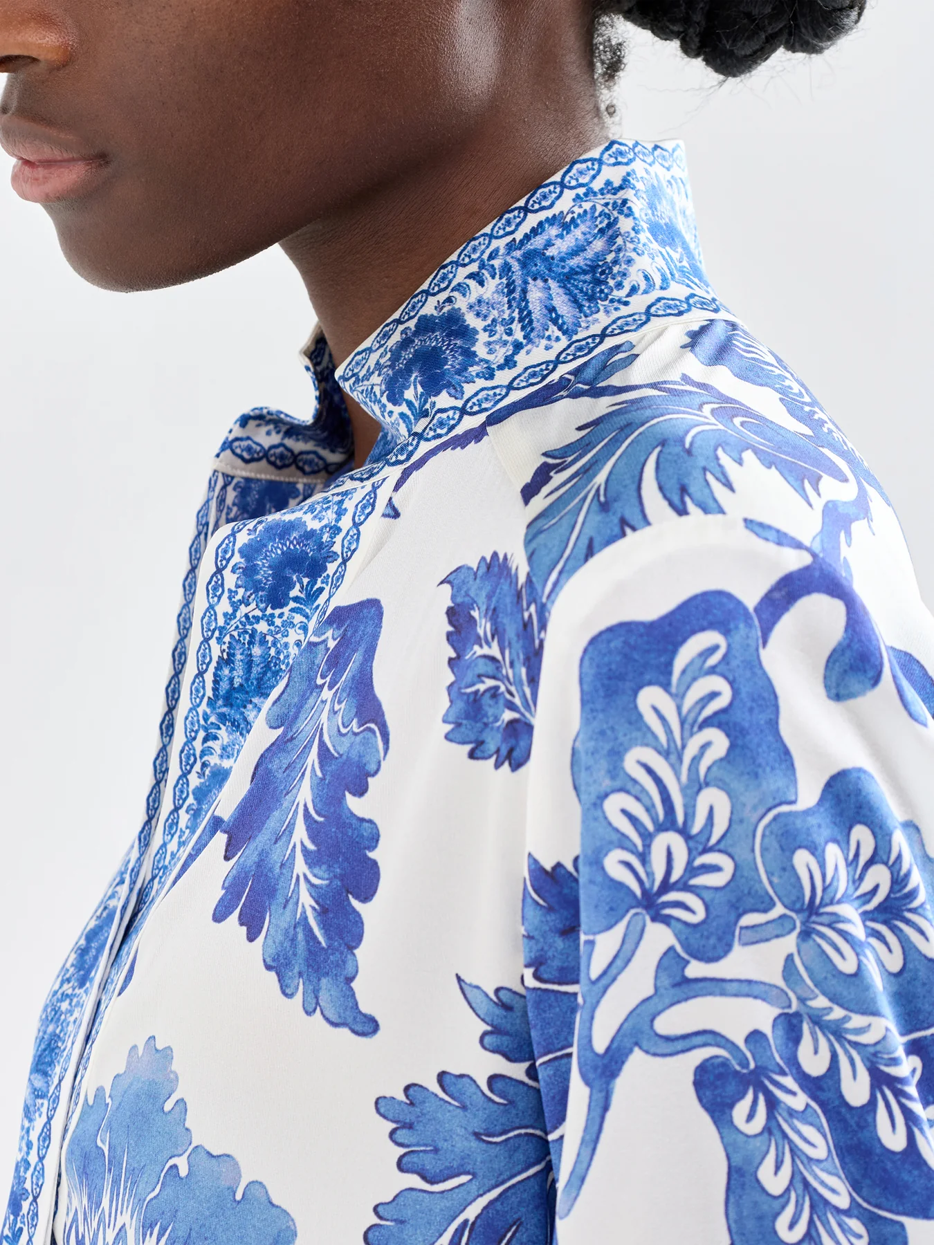 Kamilles Silk Shirt Dress Blue - Image 3