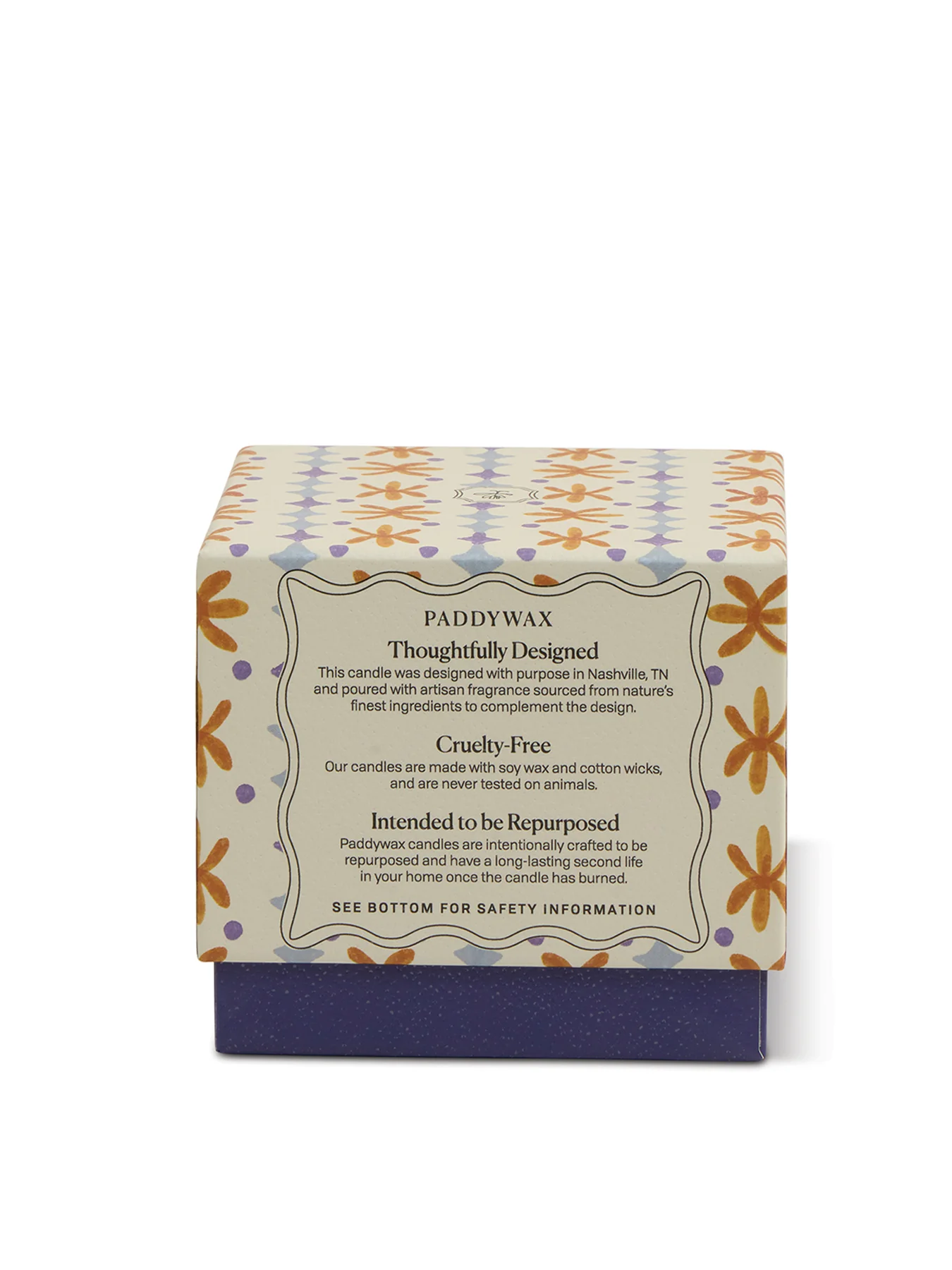 Orange & Blue Glass Candle Garden & Grove 155g - Image 3