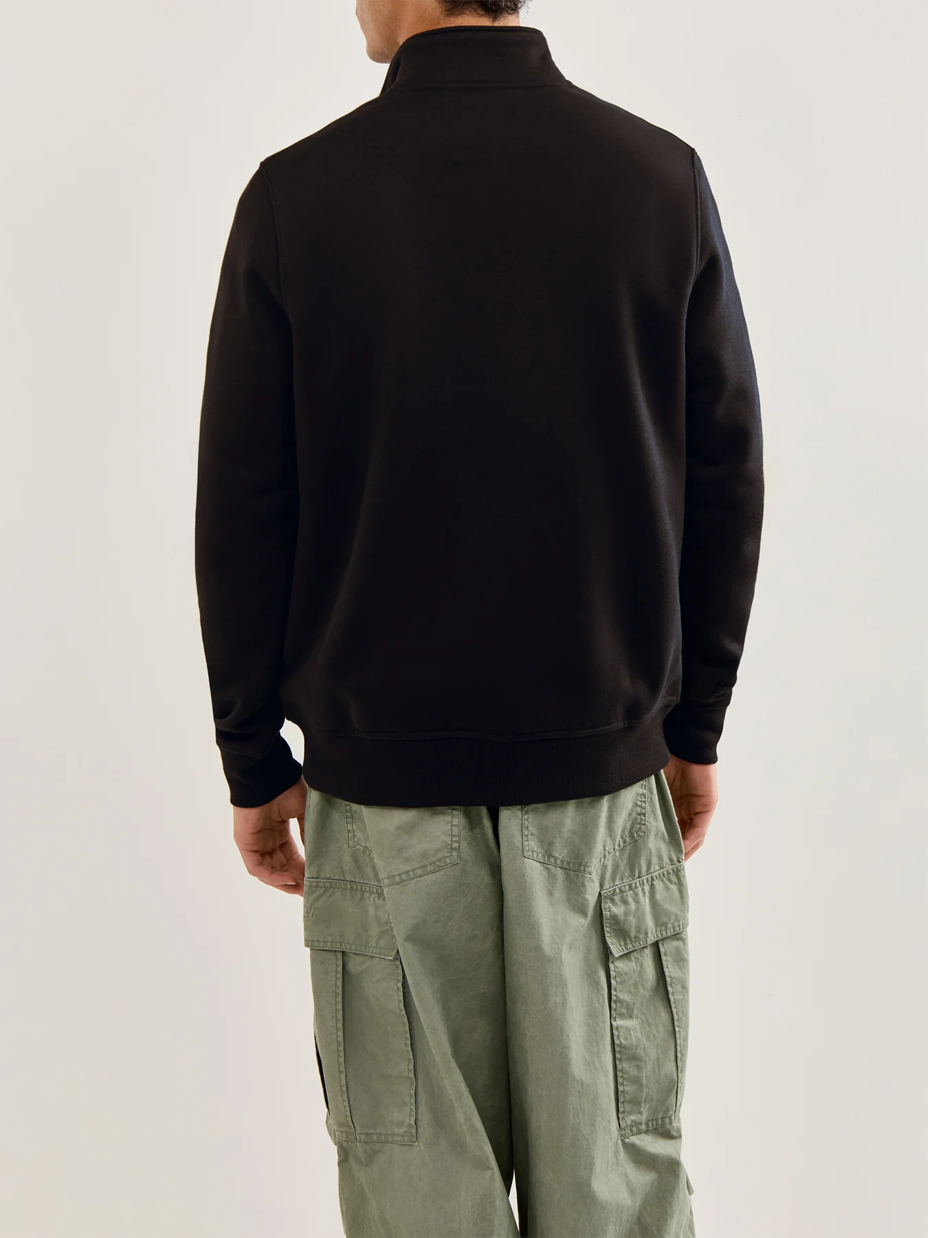 Oakport Quarter Zip Sweatshirt Black - Image 5