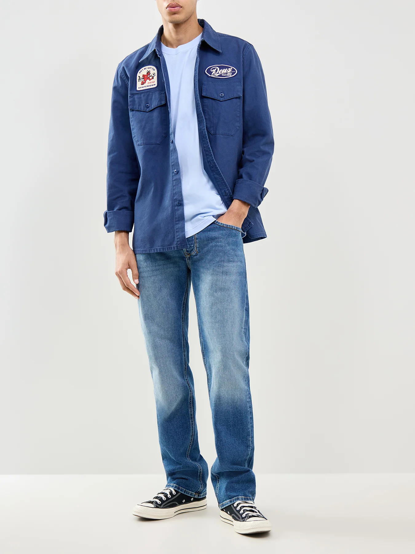 1985 Larkee Regular Fit Straight Leg Jeans Blue - Image 2