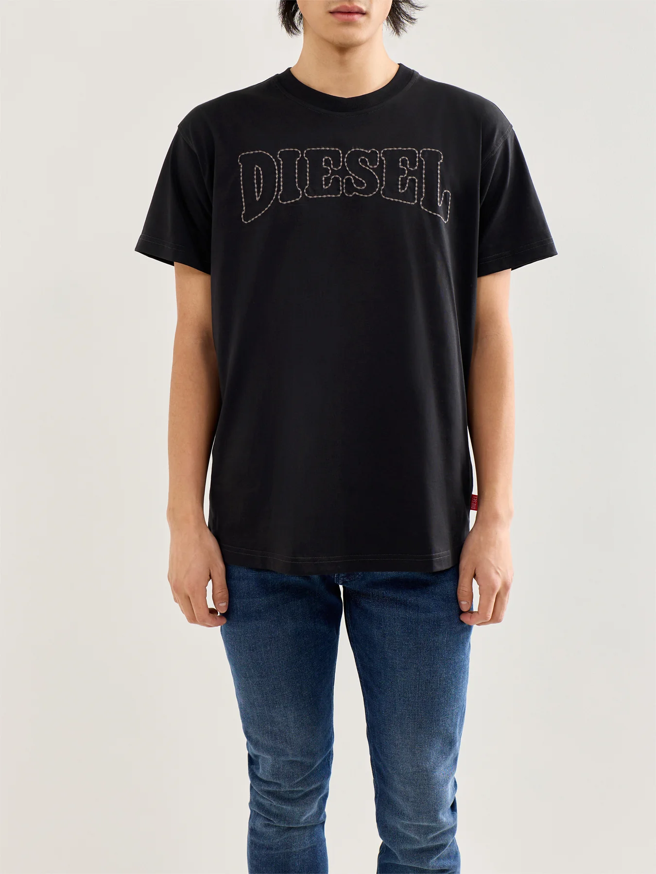 T-Norm-V10 Logo Stitching T-Shirt Black - Image 4