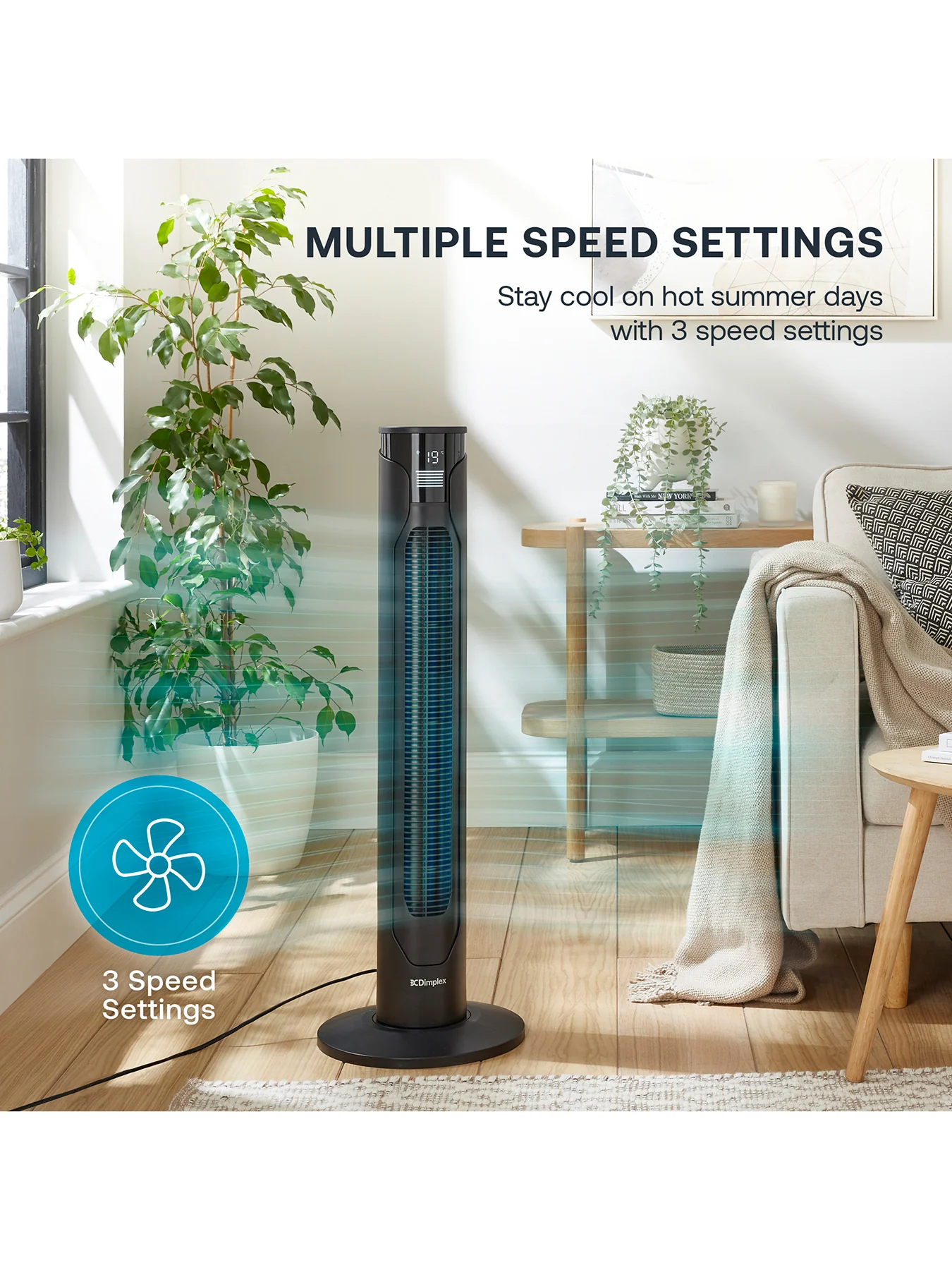 Anthracite Tower Fan - Image 3