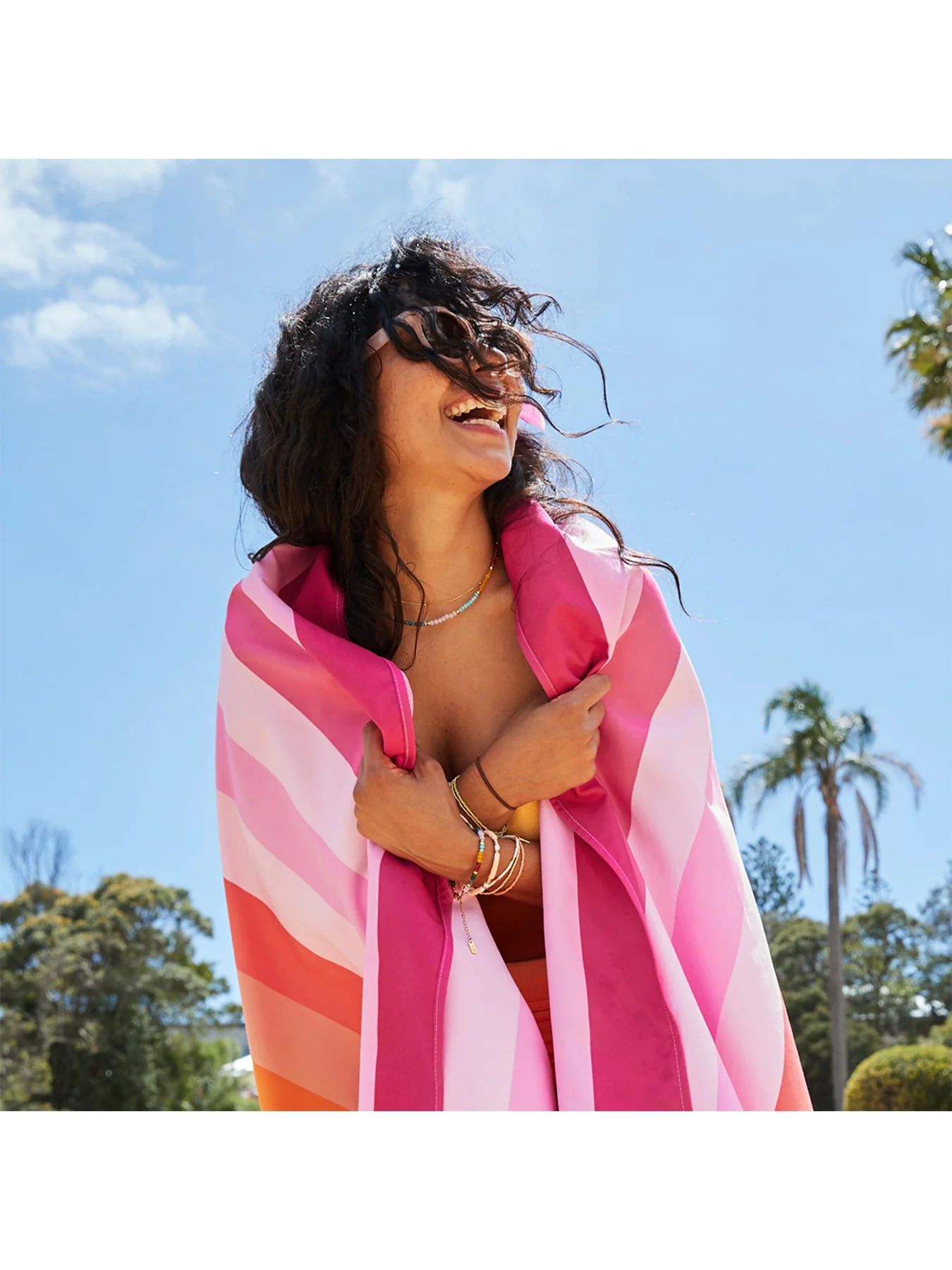 Large Beach Towel Pink - Image 4
