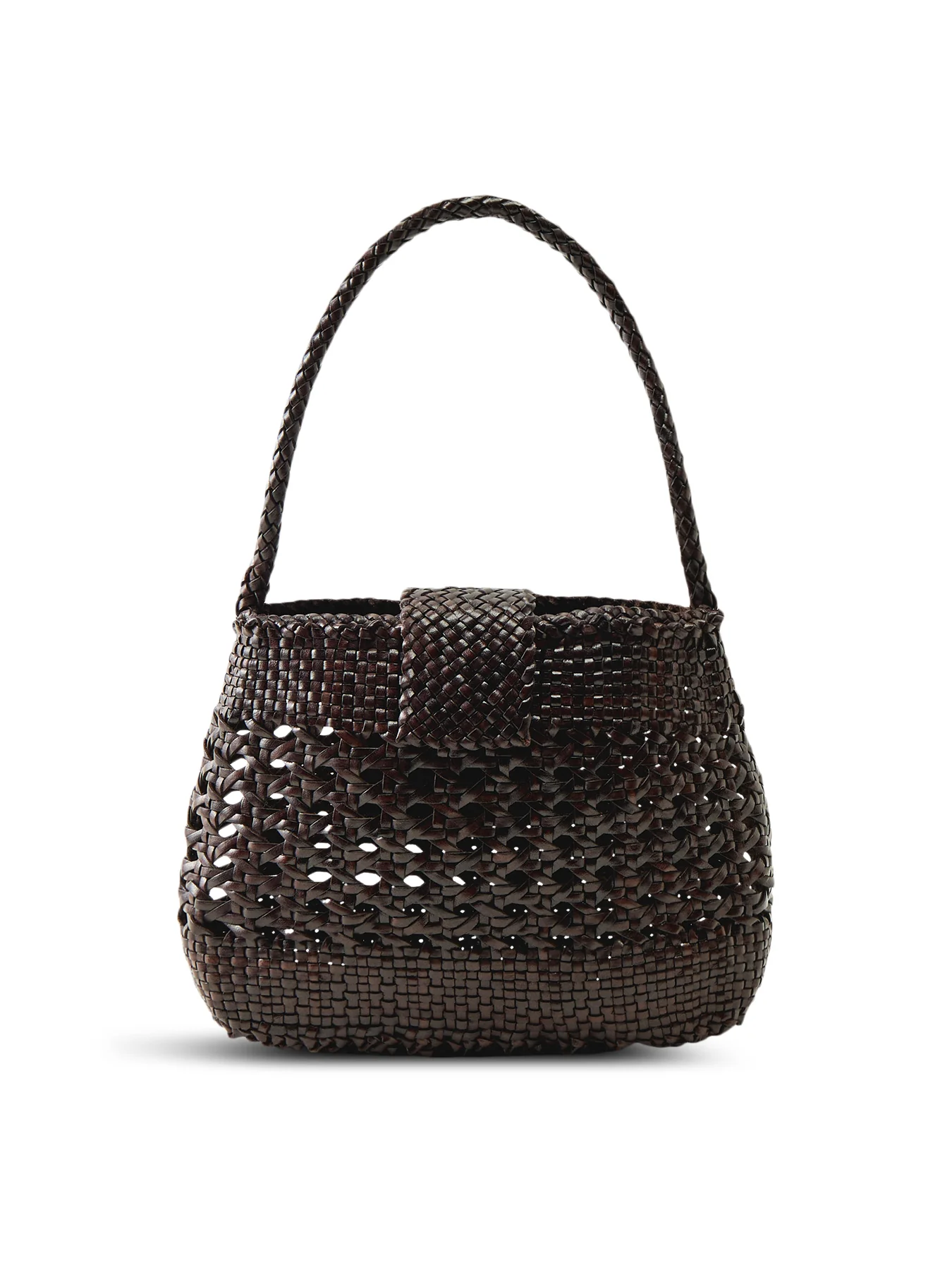 Rixo x Dragon Diffusion Amoria Woven Leather Bag Dark Brown