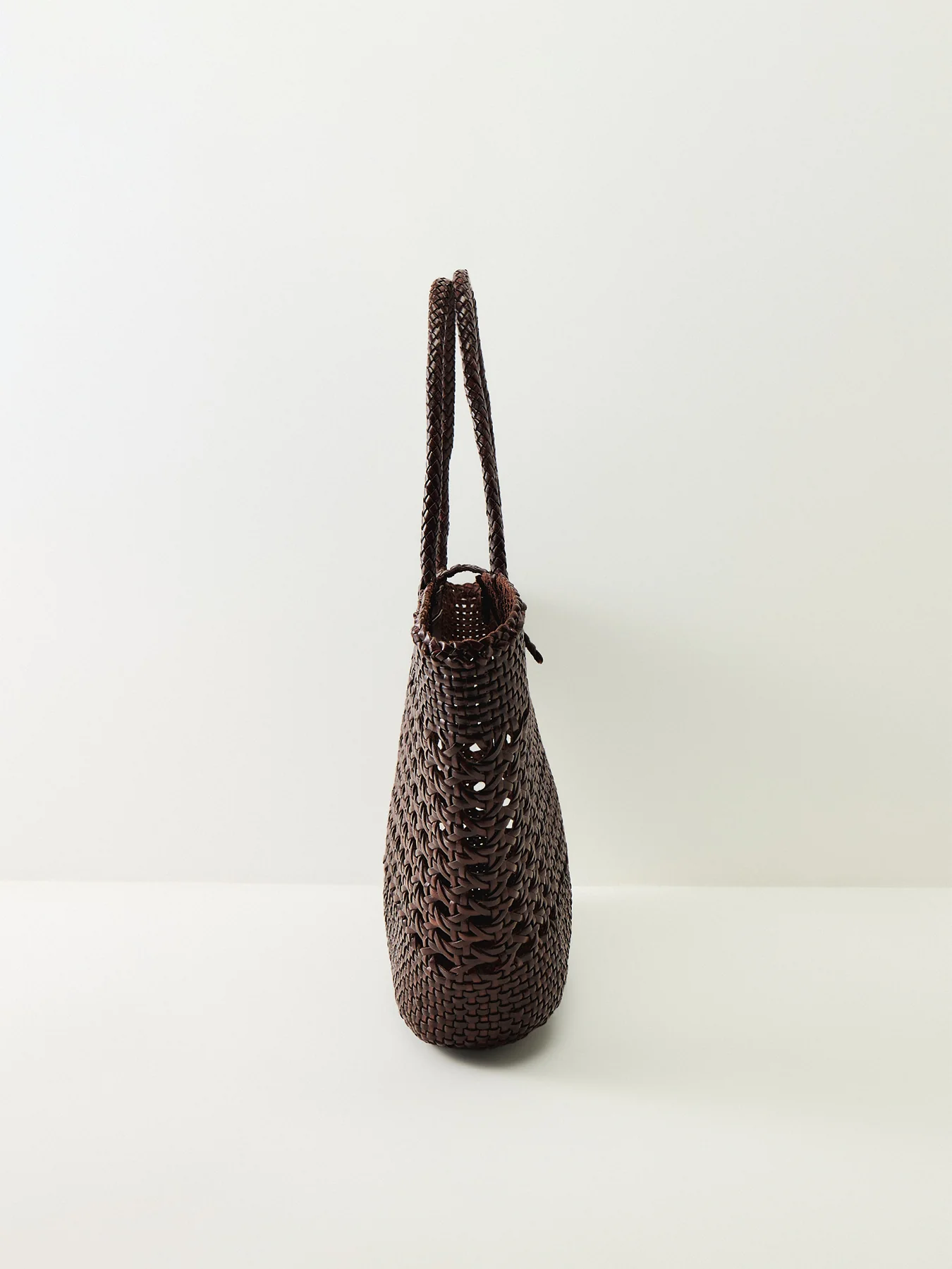 Rixo x Dragon Diffusion Lucine Woven Leather Bag Dark Brown - Image 4