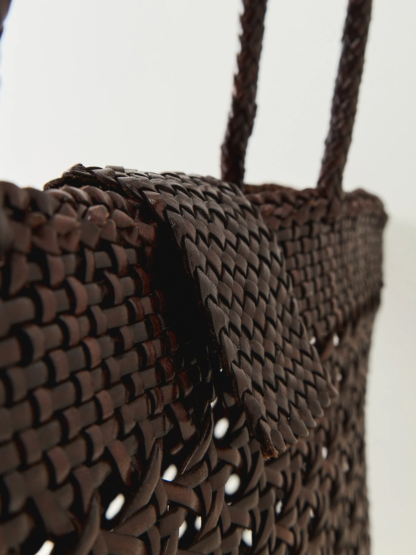 Rixo x Dragon Diffusion Lucine Woven Leather Bag Dark Brown - Image 5
