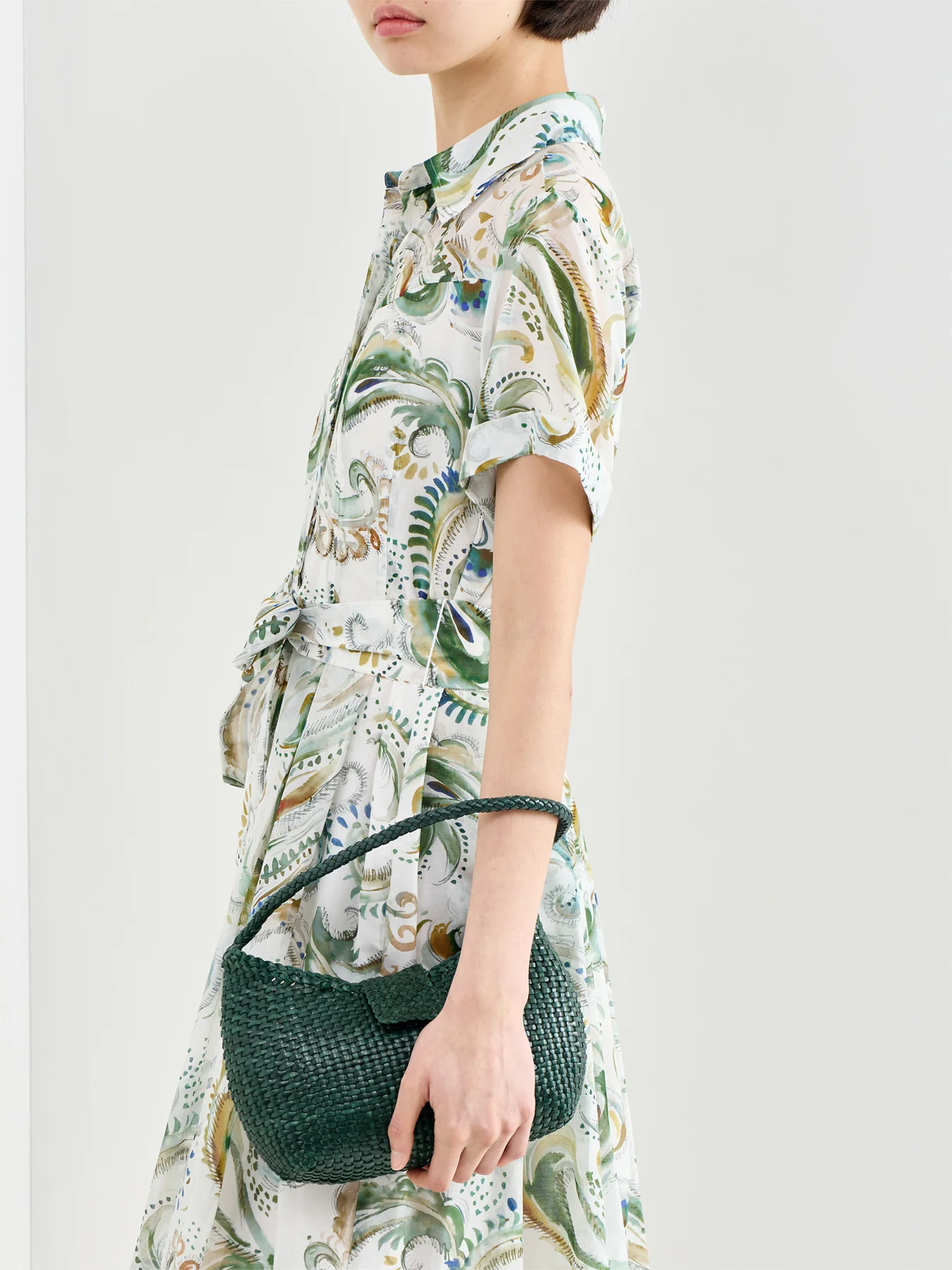 Dragon Diffusion x Rixo Saoirse Leather Shoulder Bag Green - Image 2