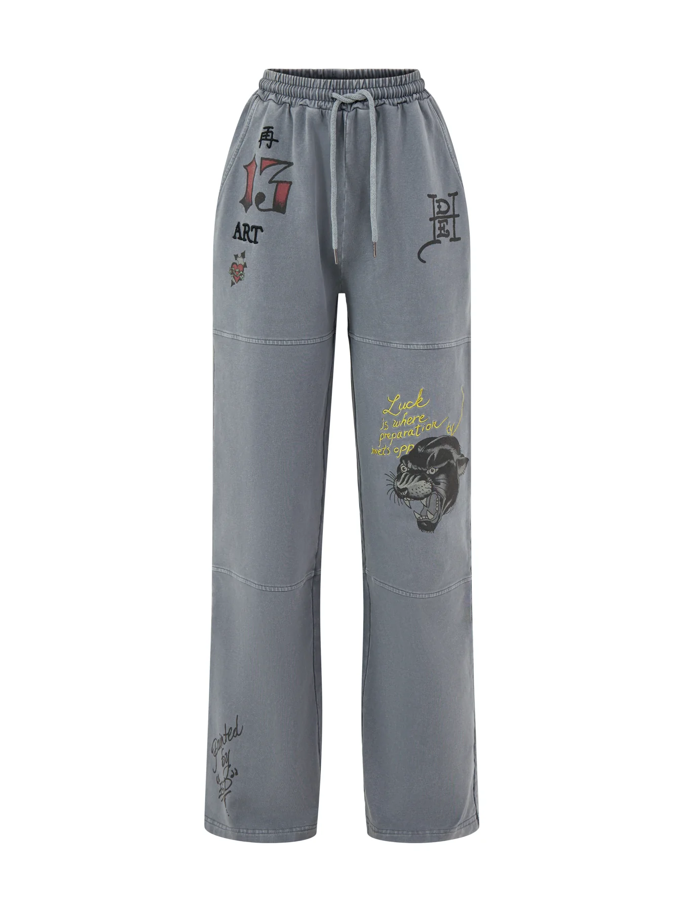 Tattoo Collage Wide Leg Joggers