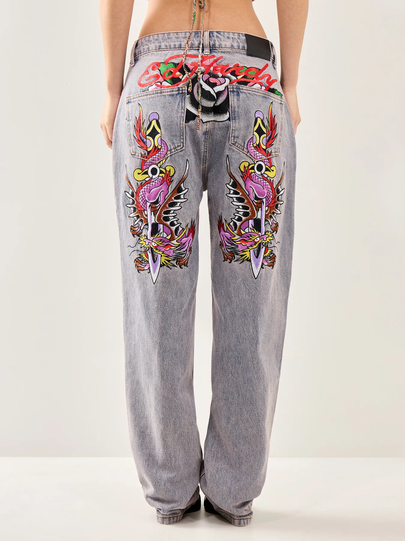 Dragon and Sword Relaxed Jeans Purple - Image 5