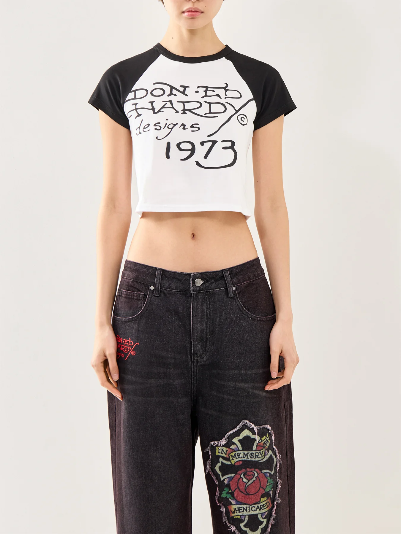 Drawn Panther Ringer T-Shirt White - Image 4