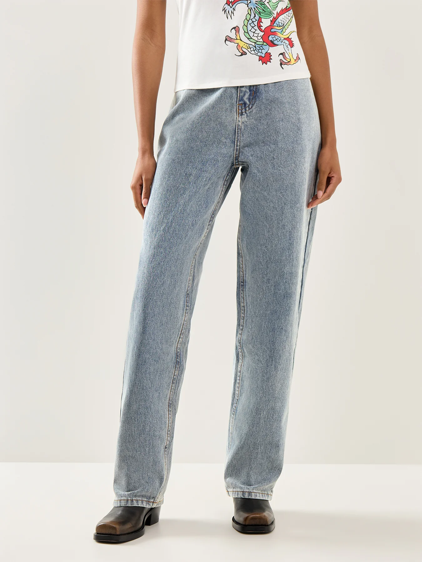 Crystal Crawler Relaxed Jeans Blue - Image 4