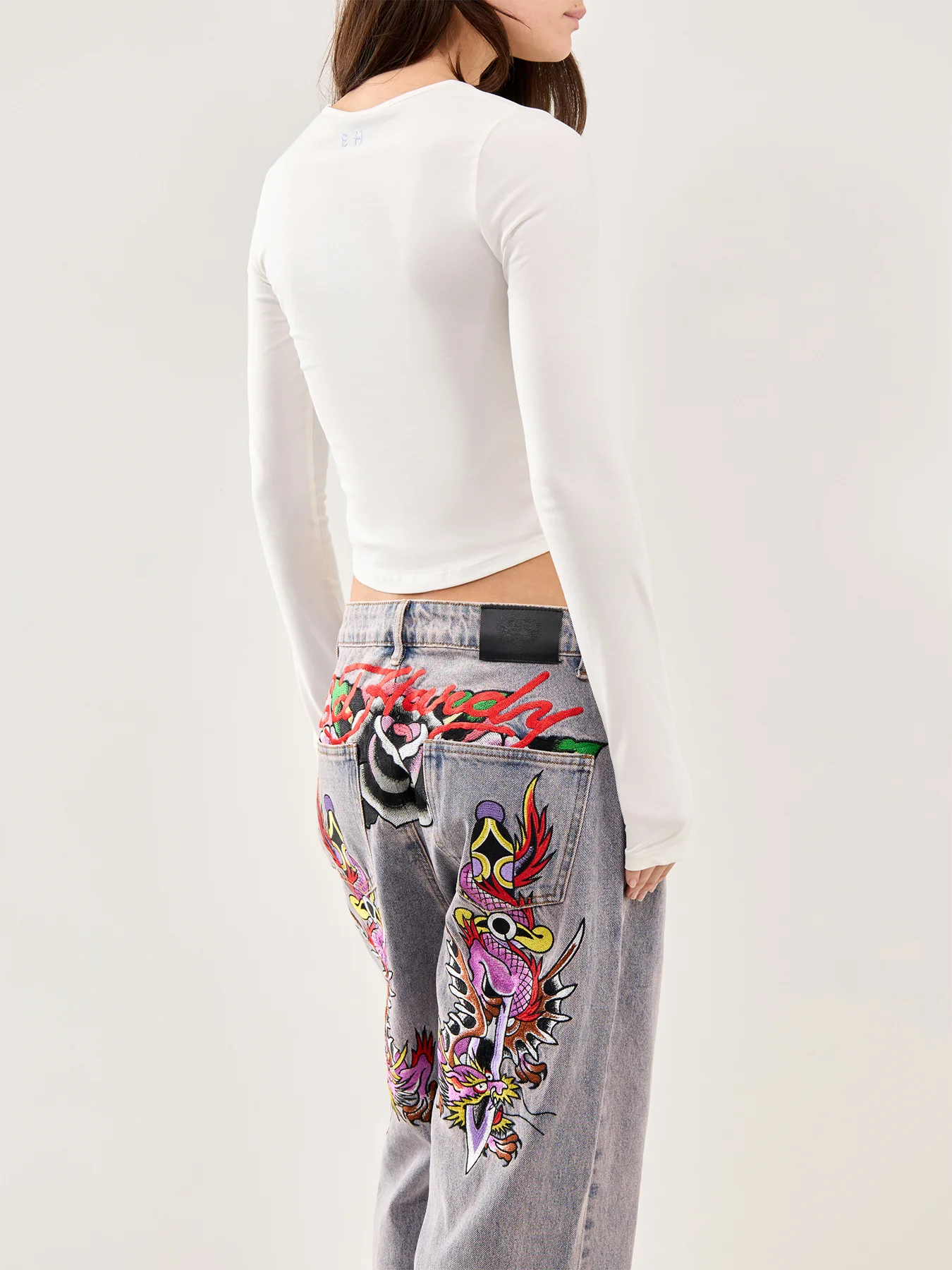 Heart Cross Long Sleeve T-Shirt White - Image 5