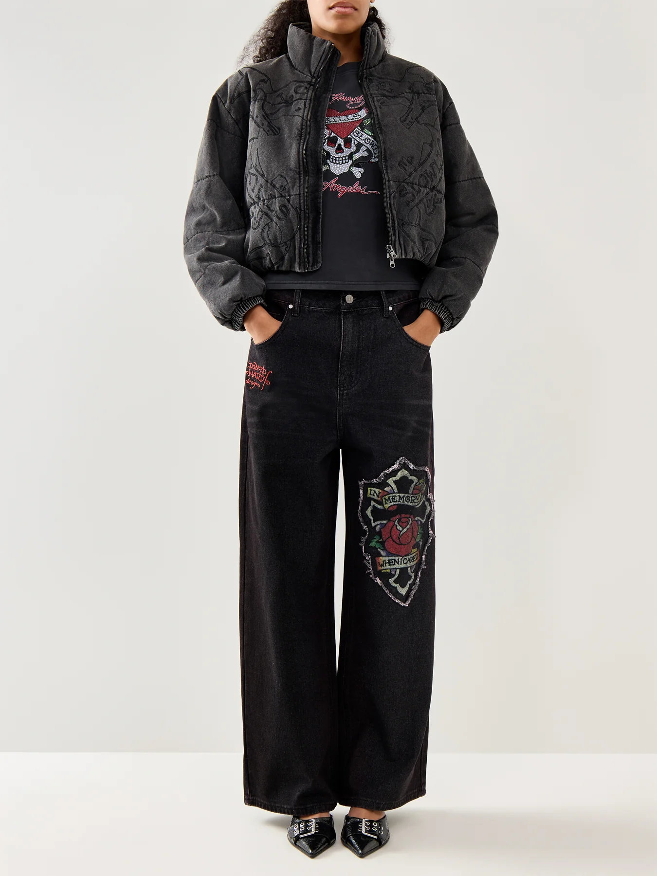 In Memory Applique Jeans Black - Image 2