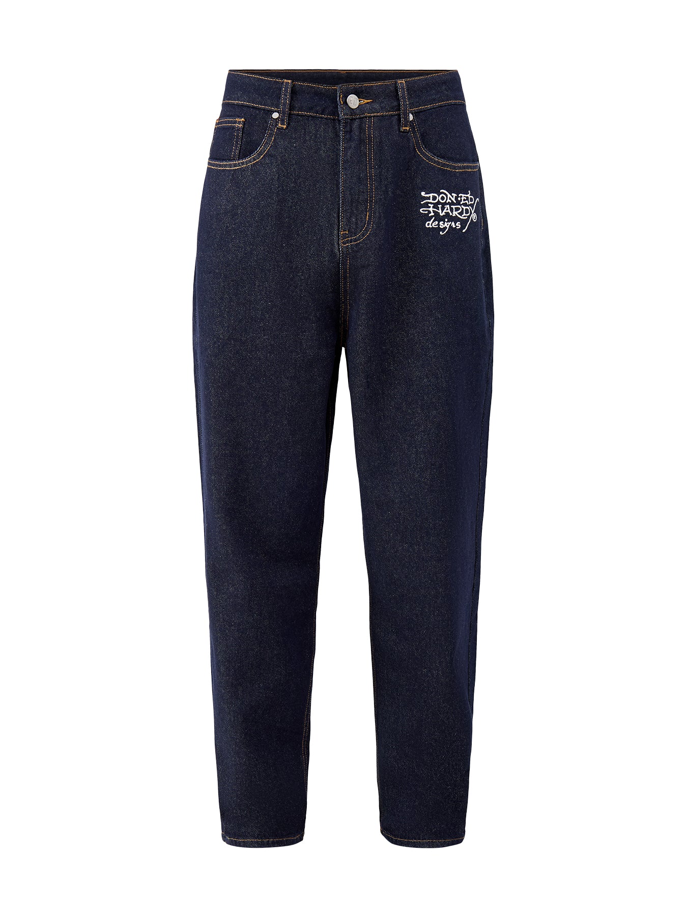 Embroidered Panther Relaxed Jeans Blue